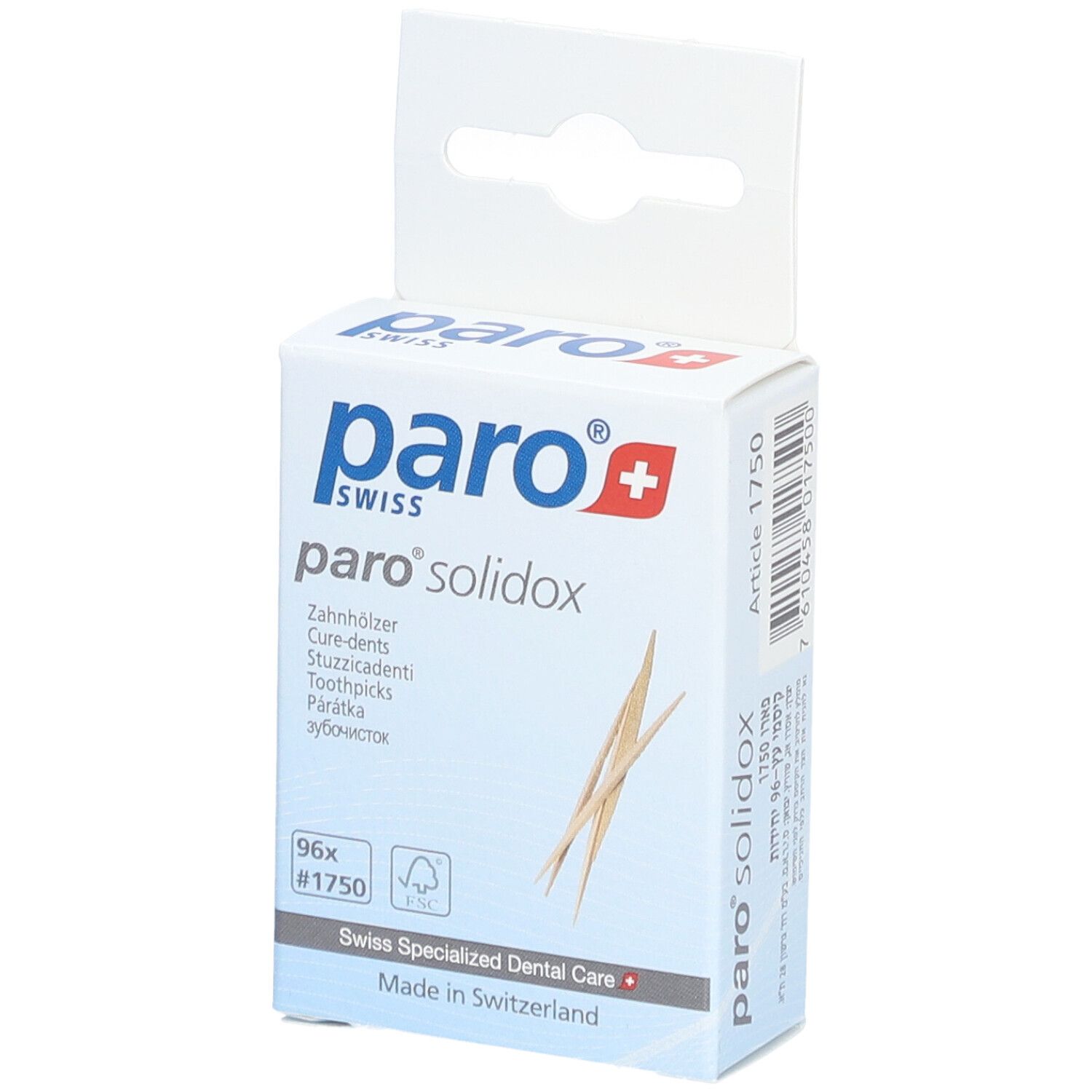 Paro Solidox Zahnholz mittel doppelendig 96 Stk St Zahnstocher
