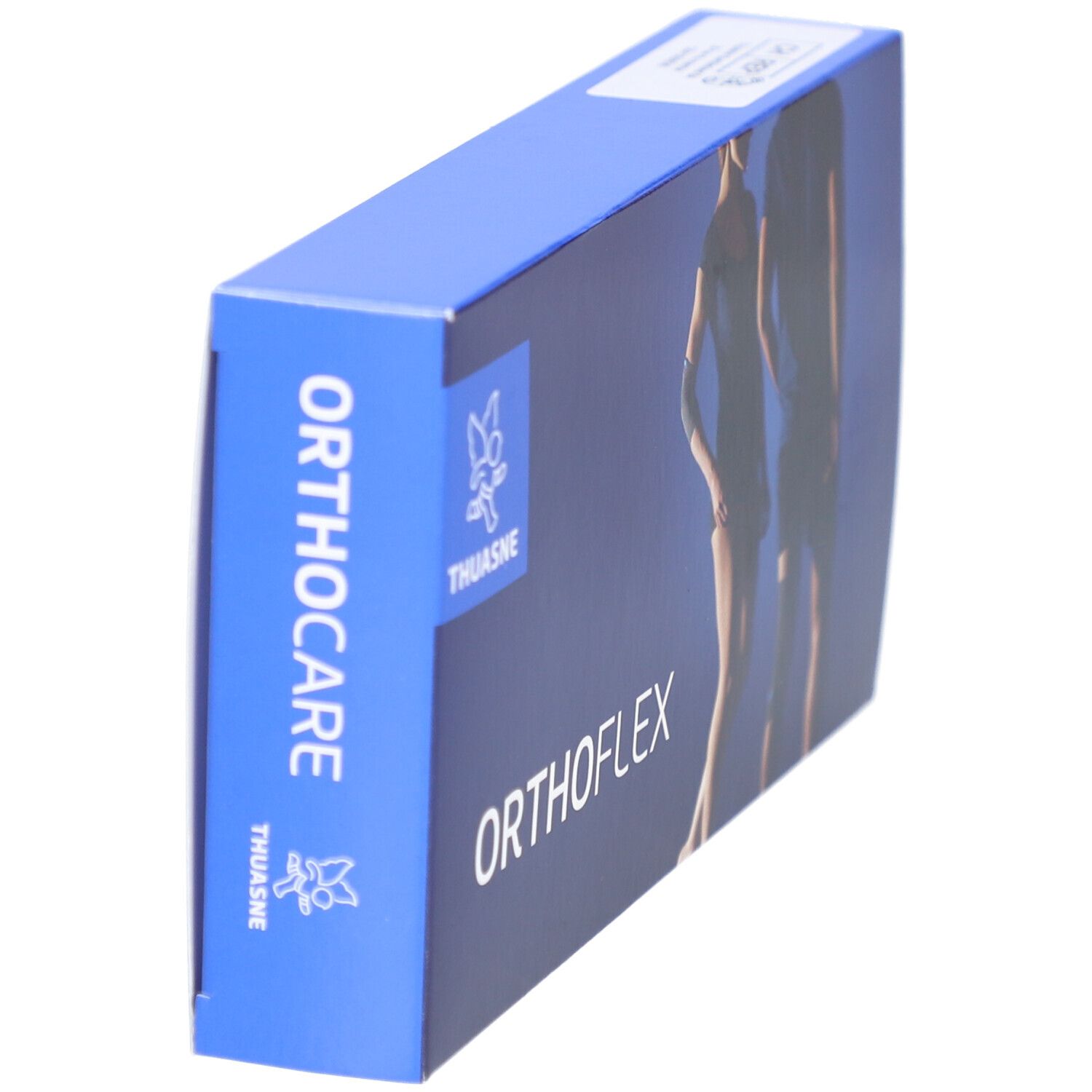 Thuasne Orthoflex Bandage-Verpackung mit Abbildung einer Person mit Bandage.