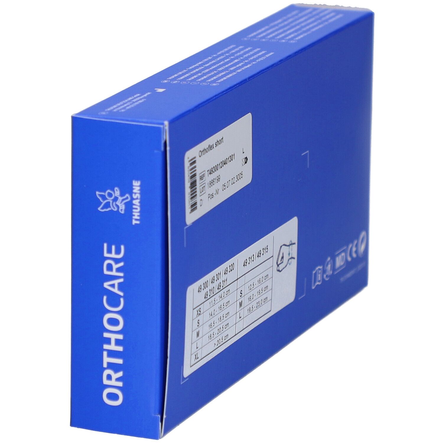 Thuasne Orthoflex Bandage-Verpackung mit Abbildung einer Person mit Bandage.