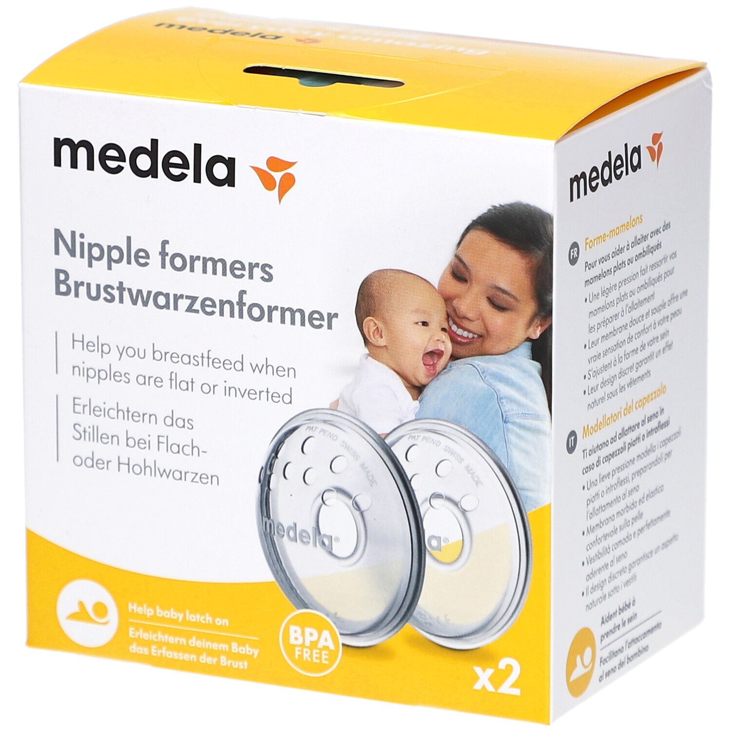 Medela Brustwarzenformer x2 - Stillhilfe für Flach- oder Hohlbrustwarzen
