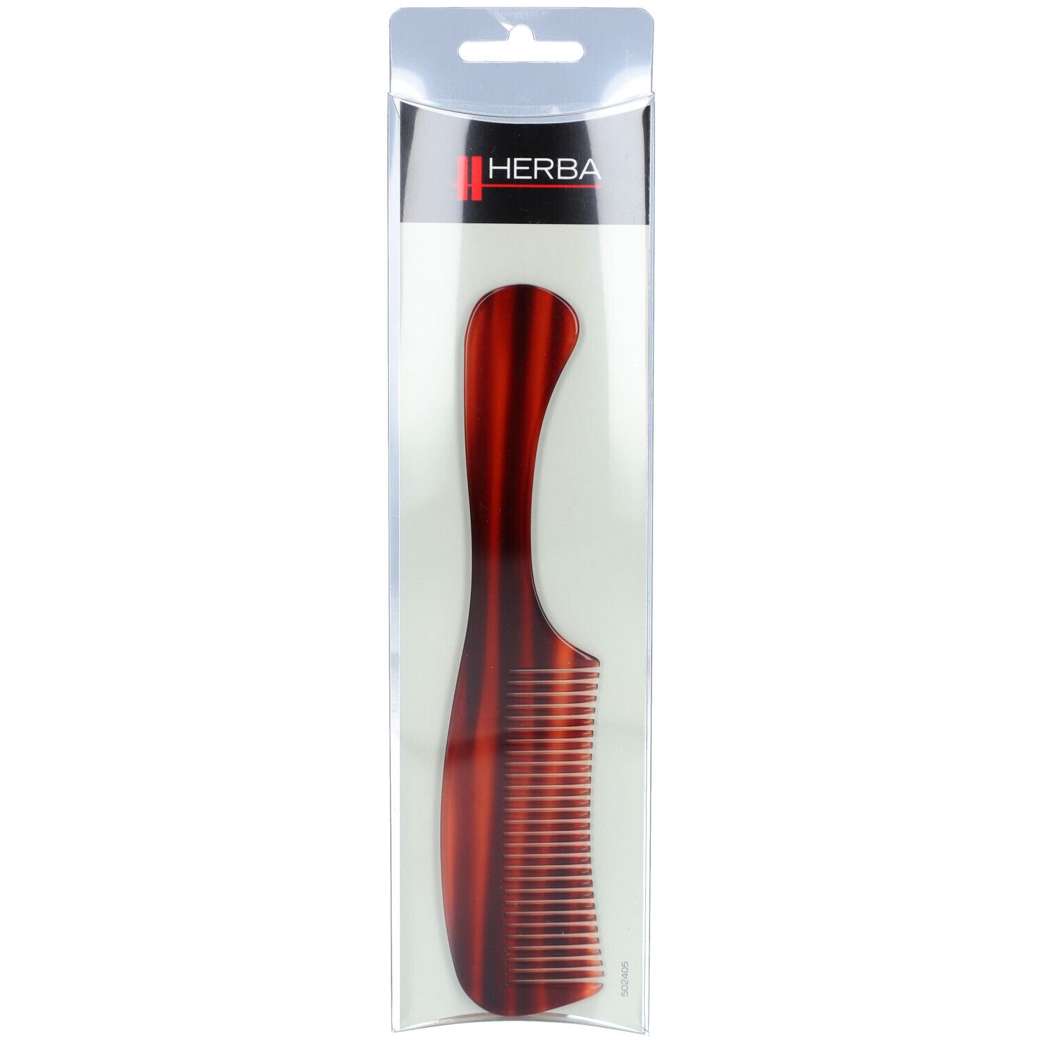 Herba Peigne à manche, fait main, brun 19 cm