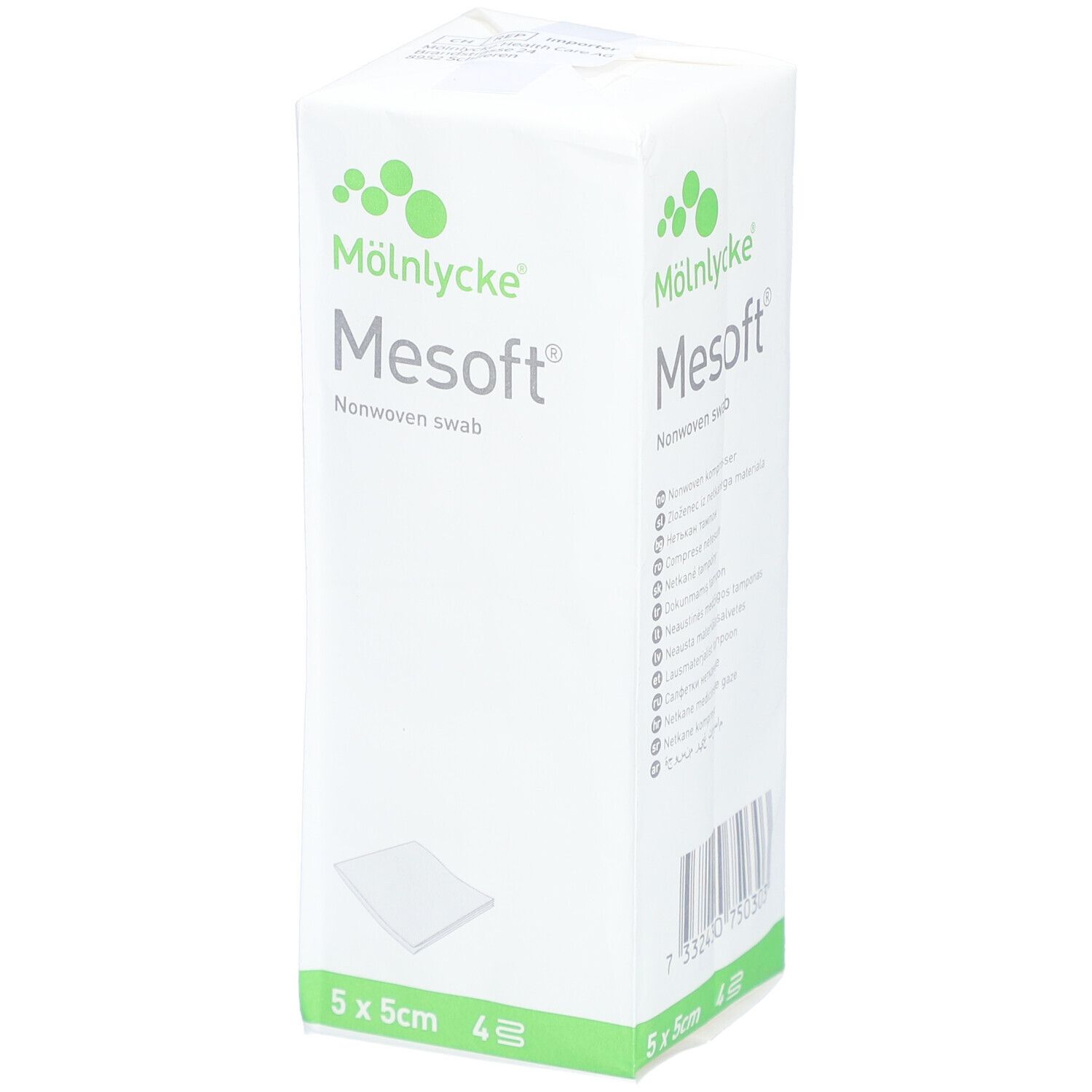 Mölnlycke® Mesoft® Compresses en nontissé 5 x 5 cm non stériles