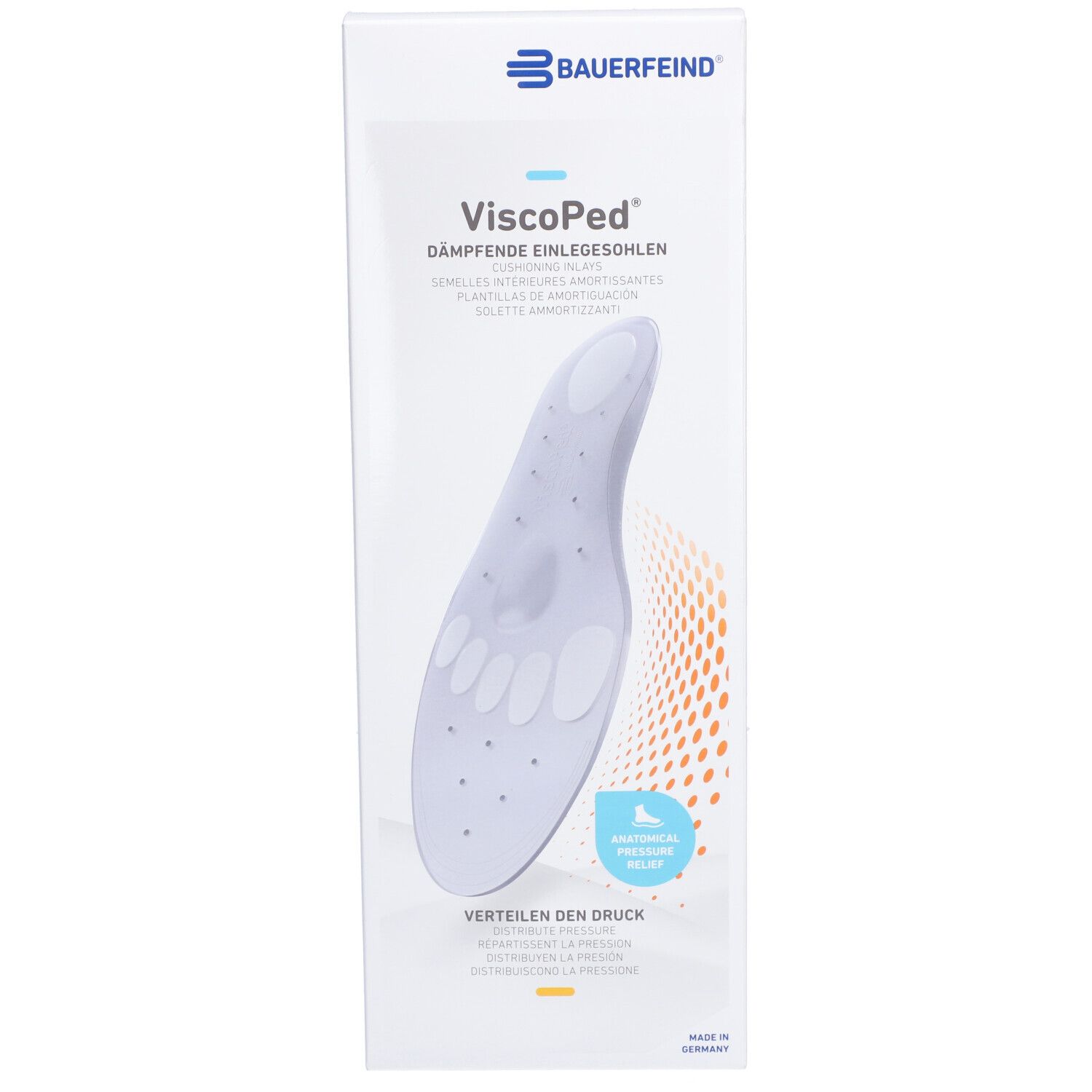 Emballage Viscoped. Marque Bauerfeind. Image du produit et nom sur le devant.