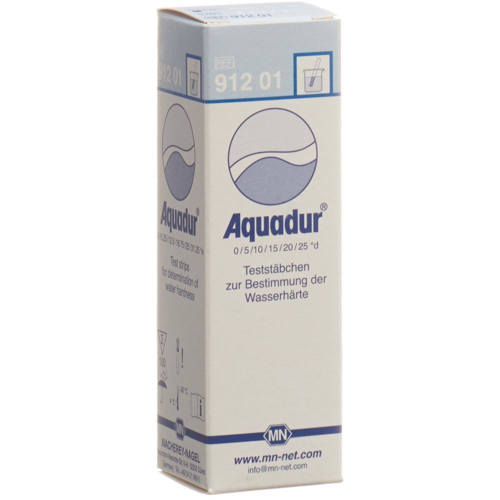 Aquadur Bandelette de test de dureté de l'eau 0°d-25°d