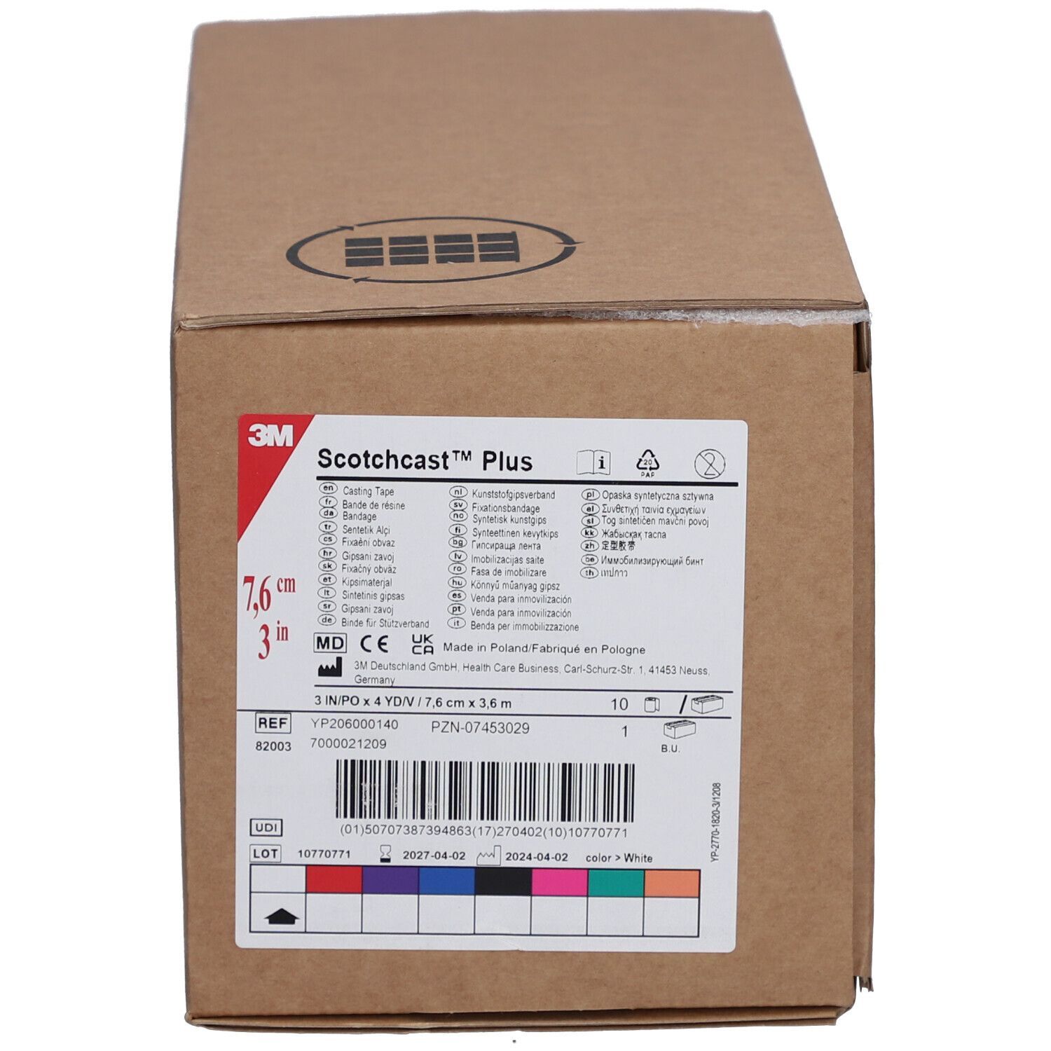 3M Scotchcast Plus Bandage 7,5 cm x 3,65 m Weiß