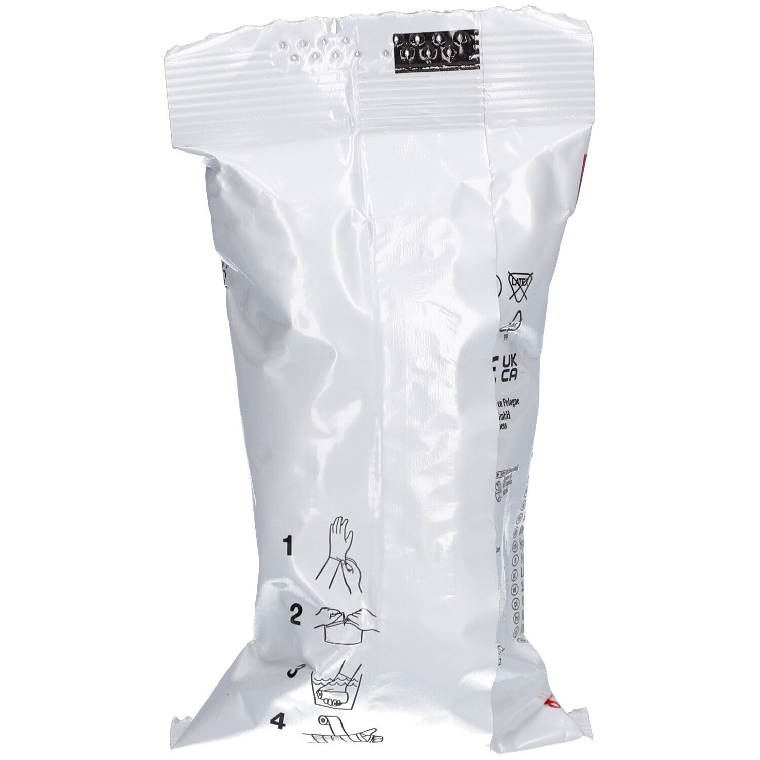 Dos de l'emballage de 3M Scotchcast Plus. Emballage blanc avec pictogrammes et informations produit.