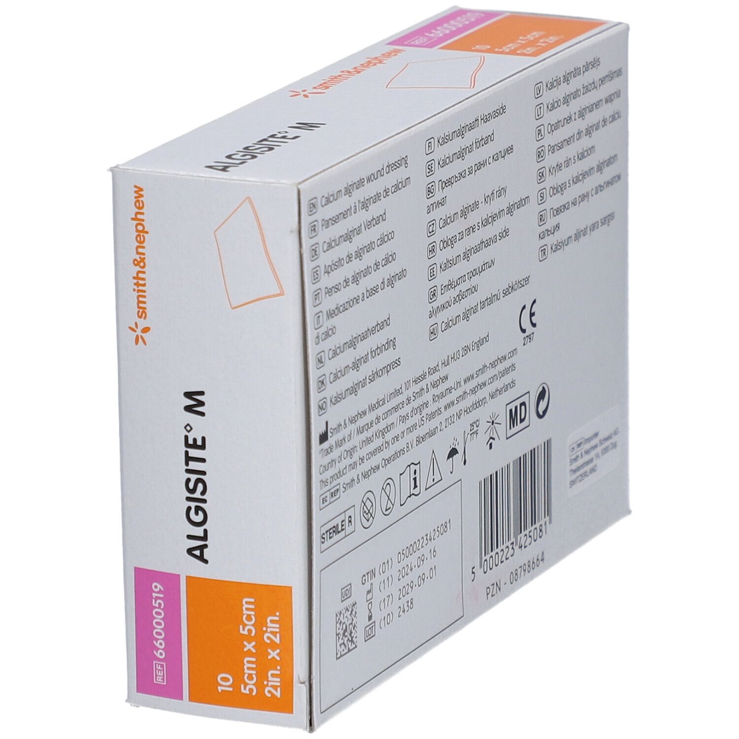 Boîte d'Algisit M en biais. Marque Smith & Nephew. Informations produit.