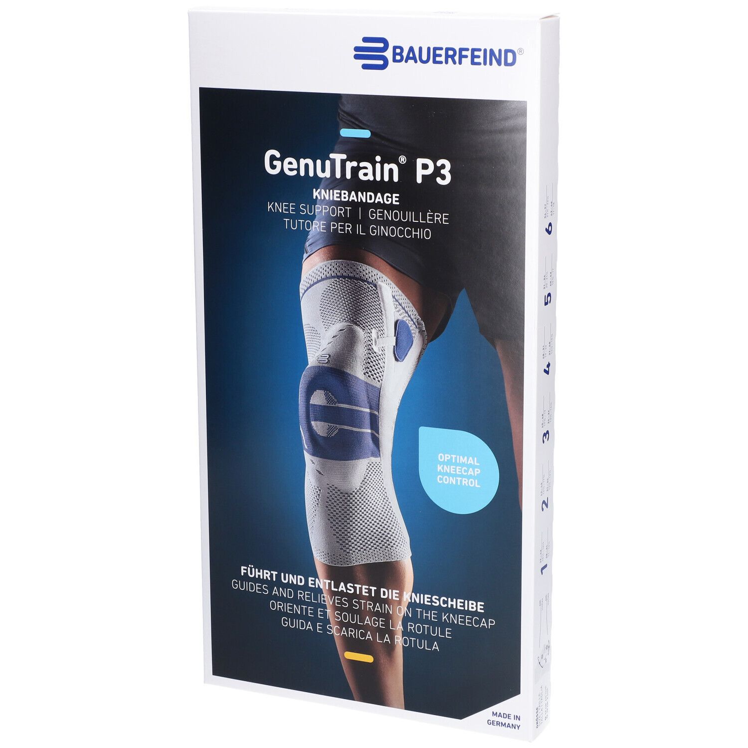 Bauerfeind GenuTrain® P3 droit Taille 3 titane