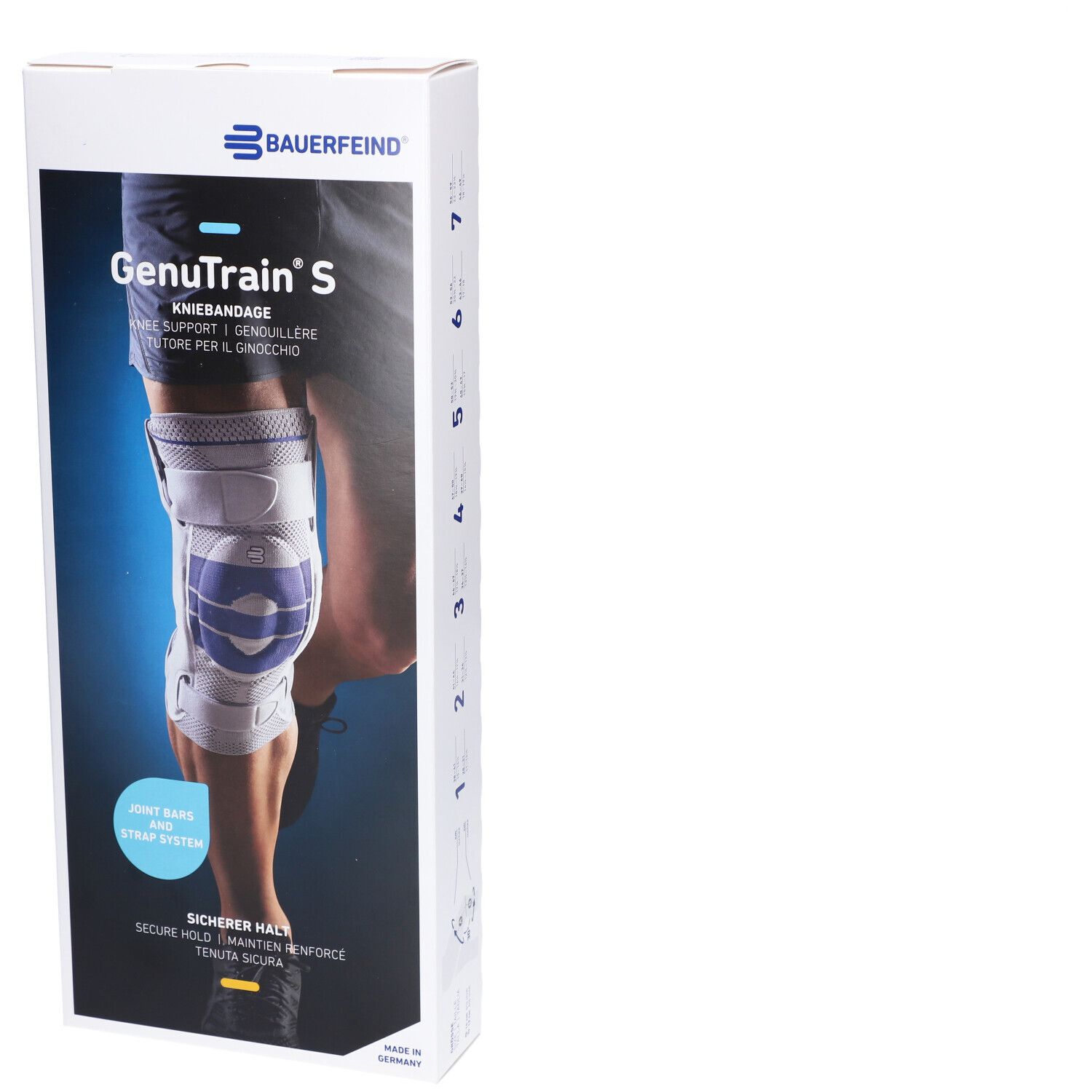 Bauerfeind® GenuTrain® S Titane Genouillère Gauche Taille 2