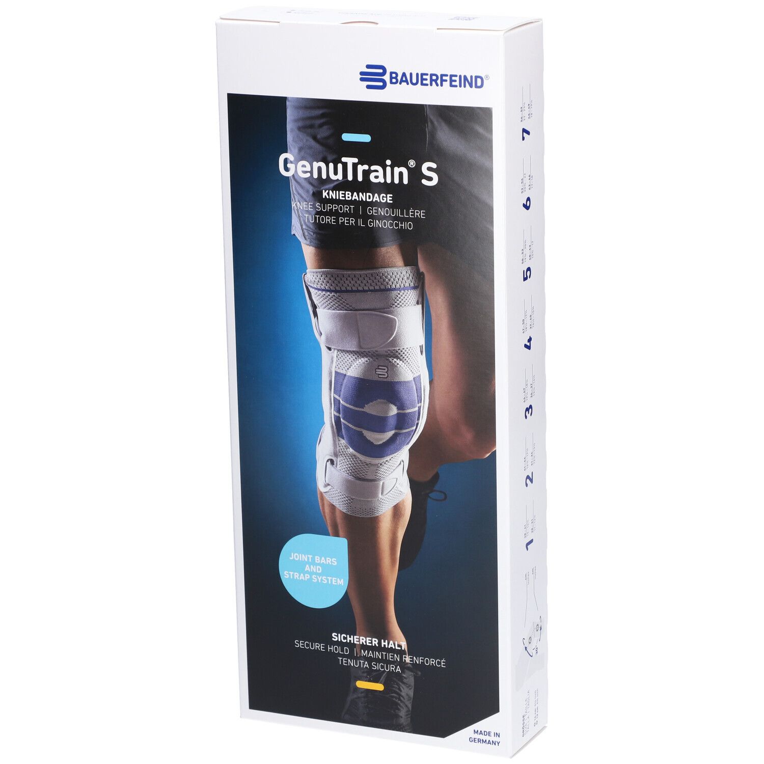 Bauerfeind® GenuTrain® S Titane Genouillère Gauche Taille 3