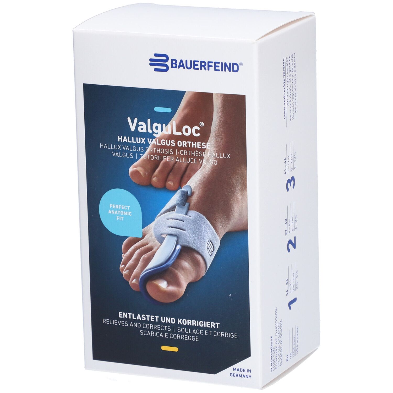 Valguloc Orthèse Gros orteil hallux valgus gauche Taille 2 titane