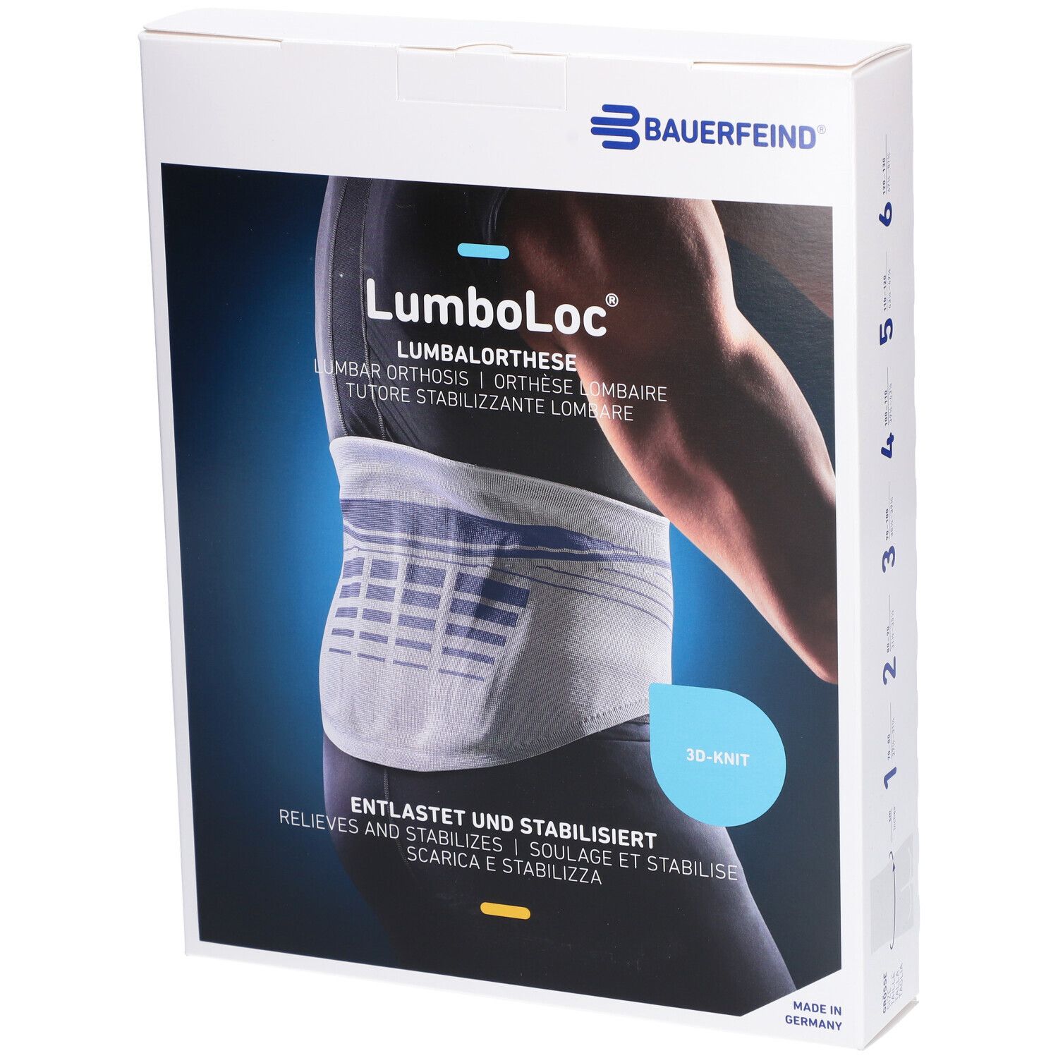 Bauerfeind LumboLoc® Bandage de soutien dorsal taille 5 titane