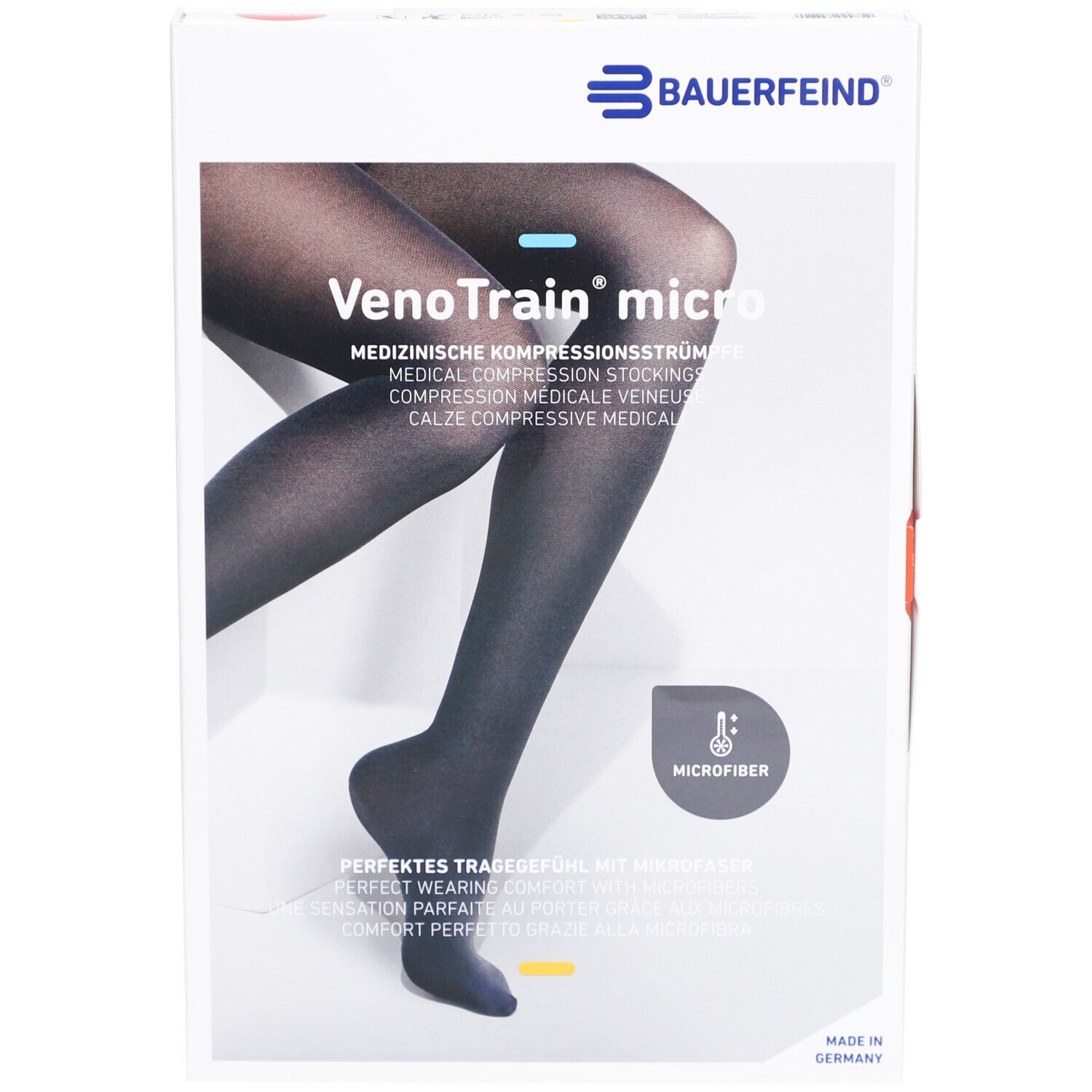 Bauerfeind VenoTrain micro strumpf schwarz - Medizinische Kompressionsstrümpfe - AD Ccl2 Größe S plus/lang Fuß geschlossen