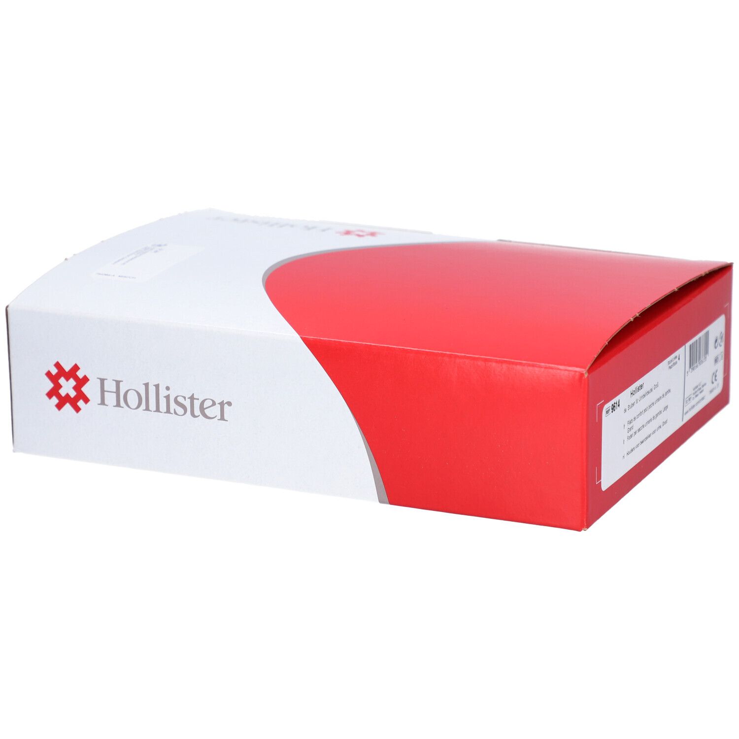 Hollister-Verpackung. Weiß und rot. Logo und Produktnummer 9614 sichtbar.