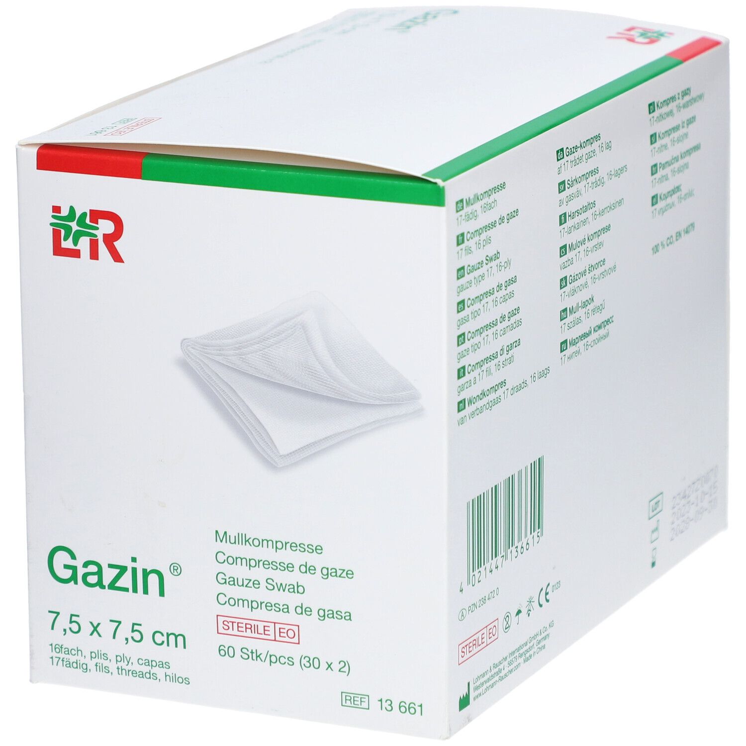 Gazin® Kompresse 7,5 cm x 7,5 cm steril 16 fach