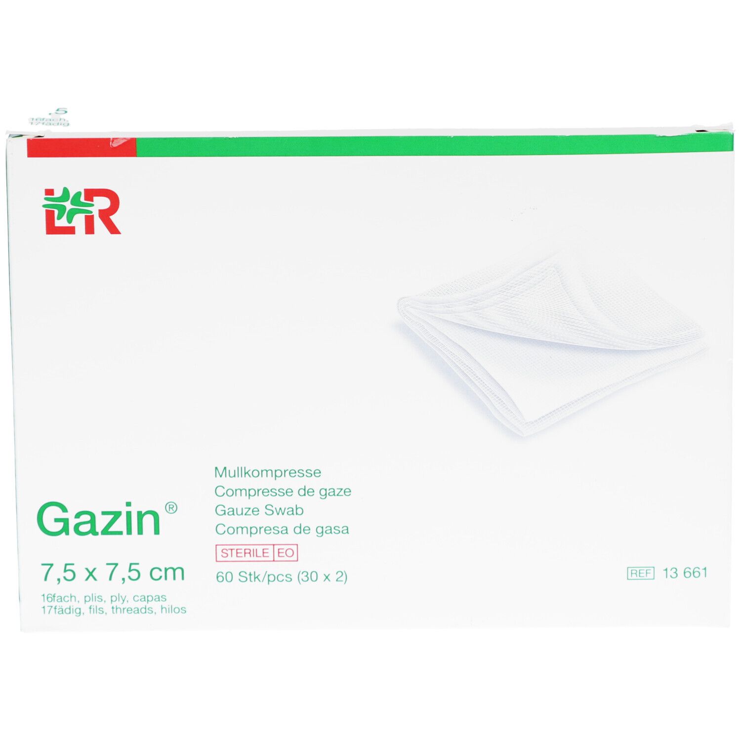 Gazin® Kompresse 7,5 cm x 7,5 cm steril 16 fach