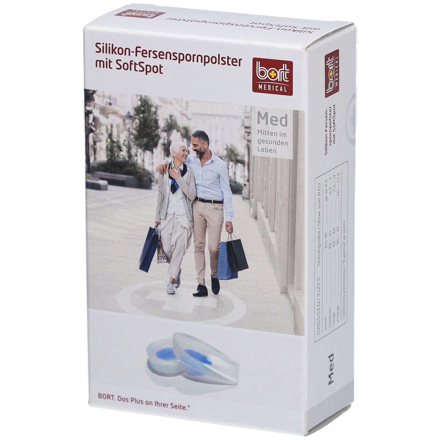 Bort Silikon-Fersenspornpolster mit SoftSpot, 1 Paar Größe S