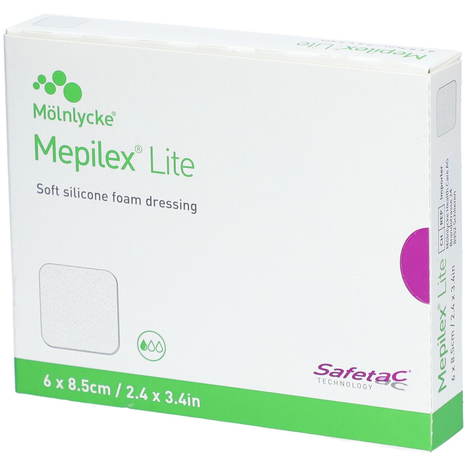 Mölnlycke® Mepilex® Lite Pansement hydrocellulaire siliconé 6 x 8,5 cm