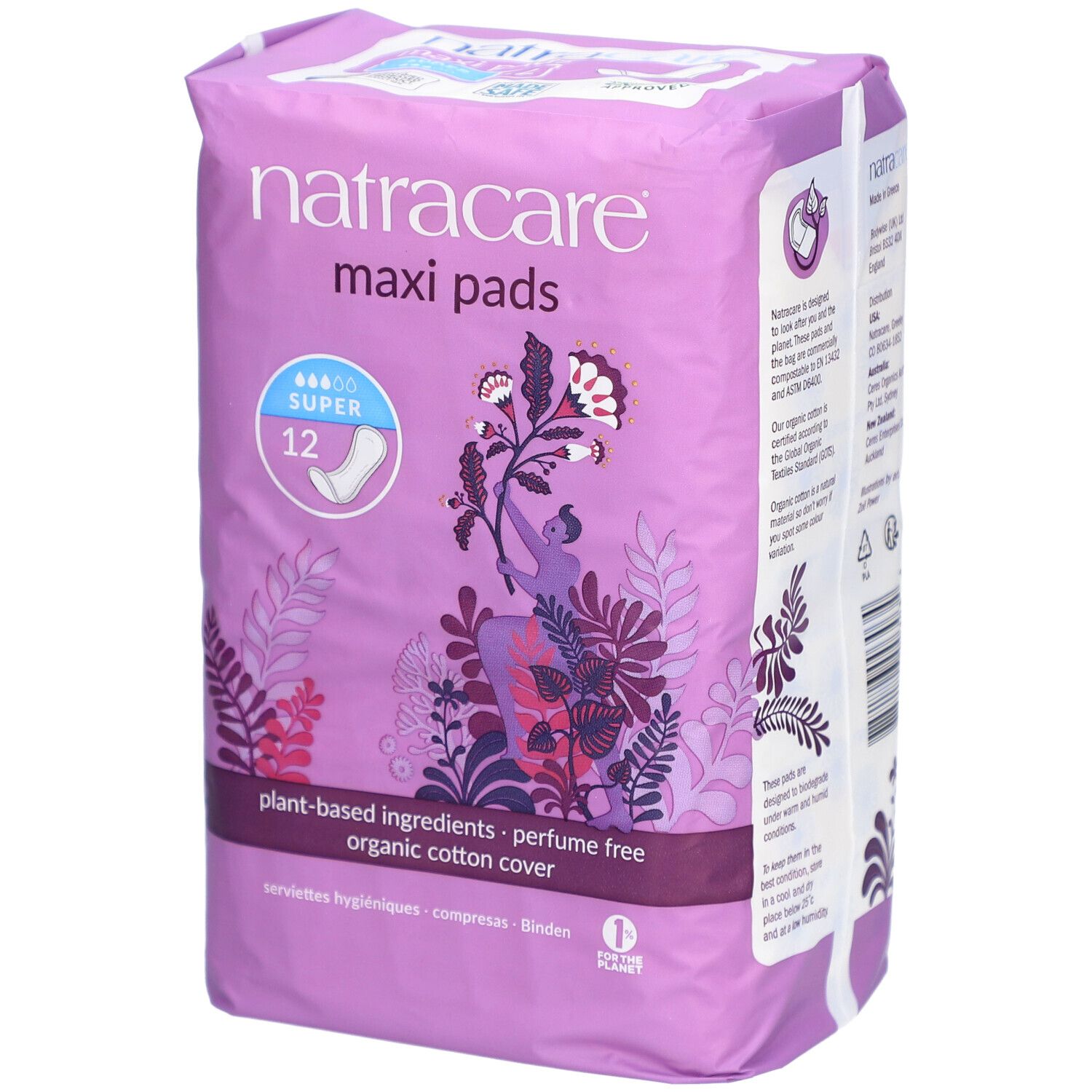 Natracare Maxi pads, serviette hygiènique Super