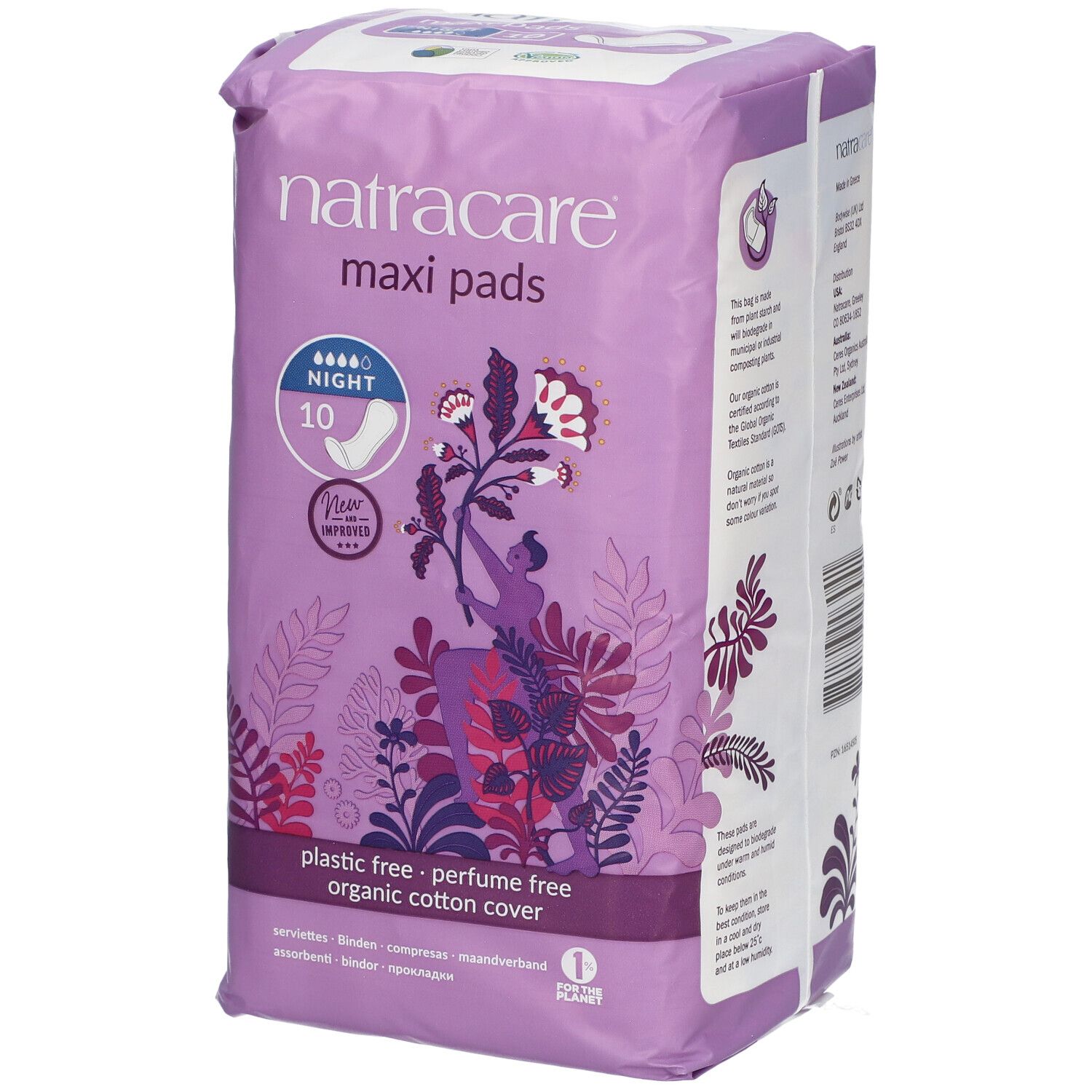 Natracare Maxi pads, Serviette hygiènique Nuit