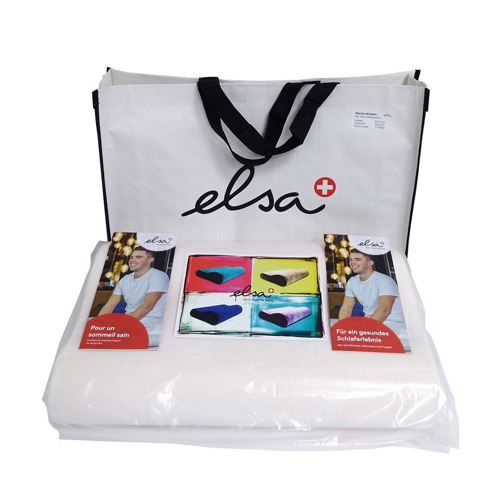 Elsa Coussin pour la nuque 50 x 11 cm Taie velours Ecru