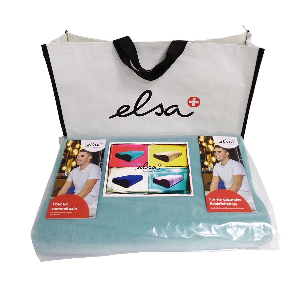Elsa Coussin pour la nuque 50 x 11 cm Taie velours Bleu Clair