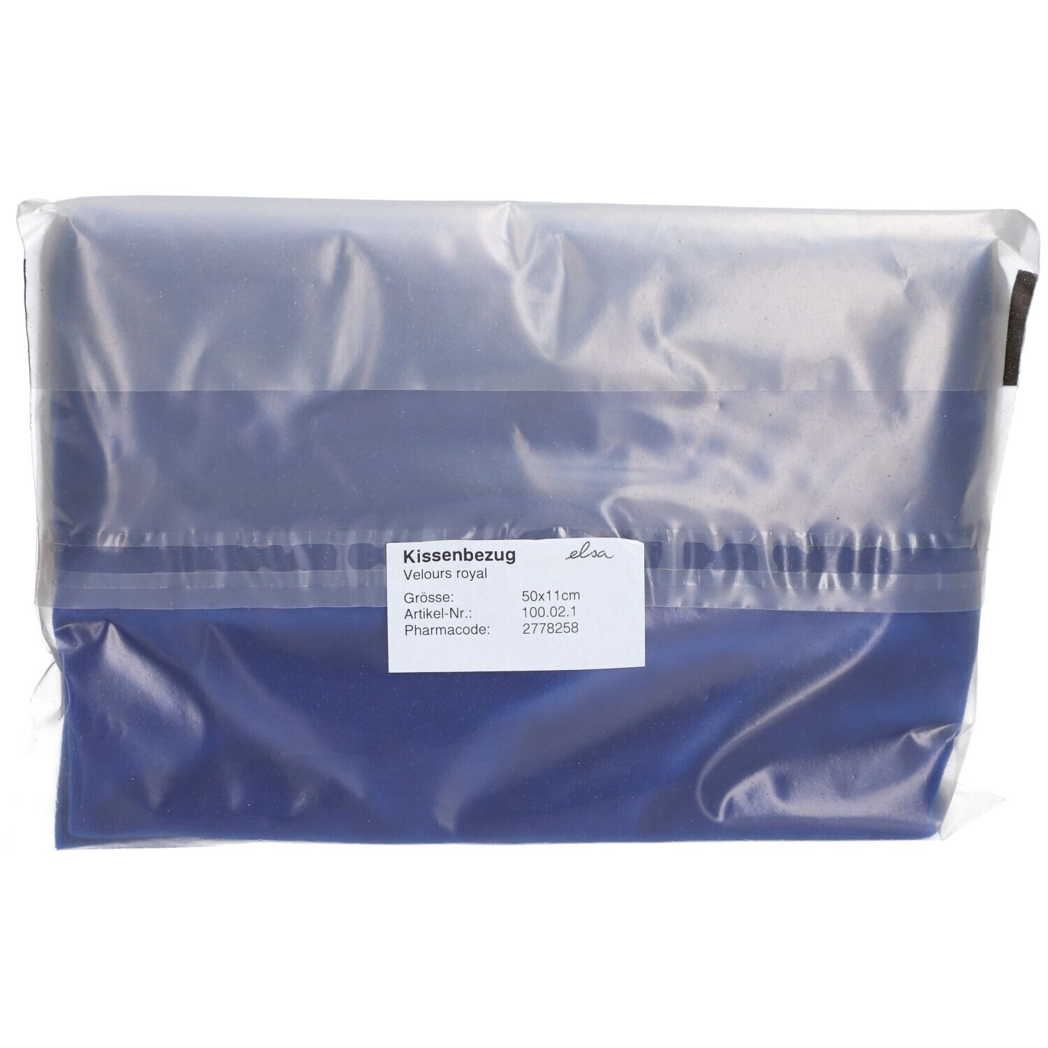 Elsa Taie d'oreiller anatomique 50 x 11 cm velours Bleu roi