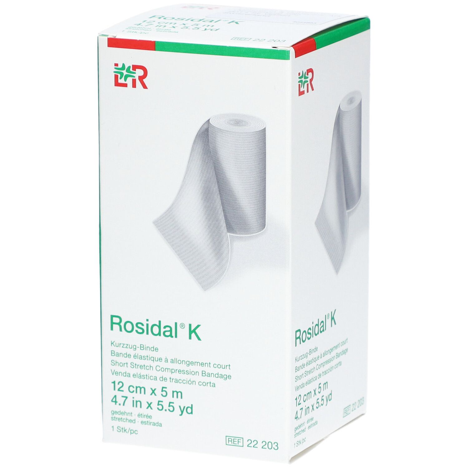 L&R Rosidal® K Bande élastique à allongement court 12 cm x 5 m