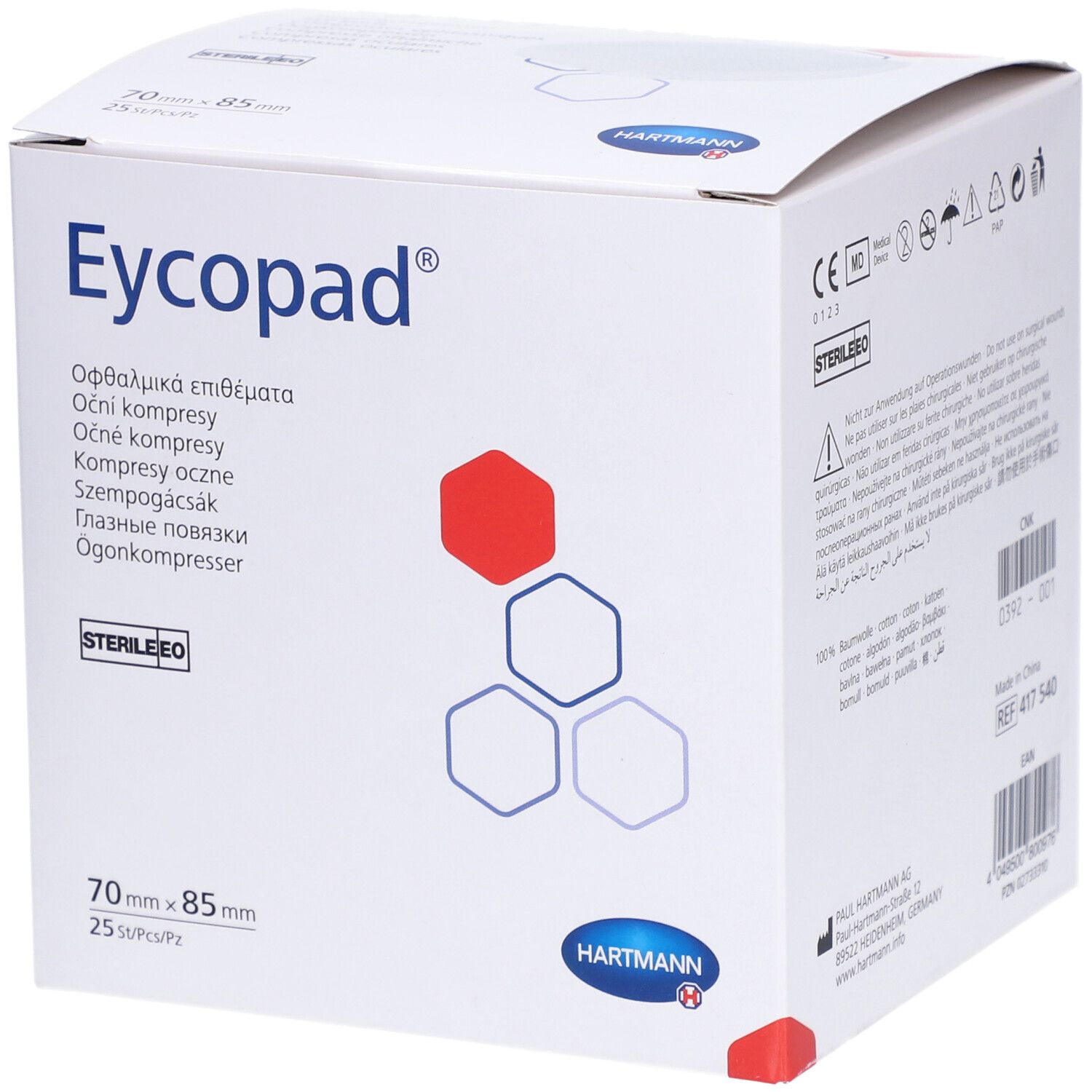 Eycopad® Sterile Augenkompresse 70 x 85 mm