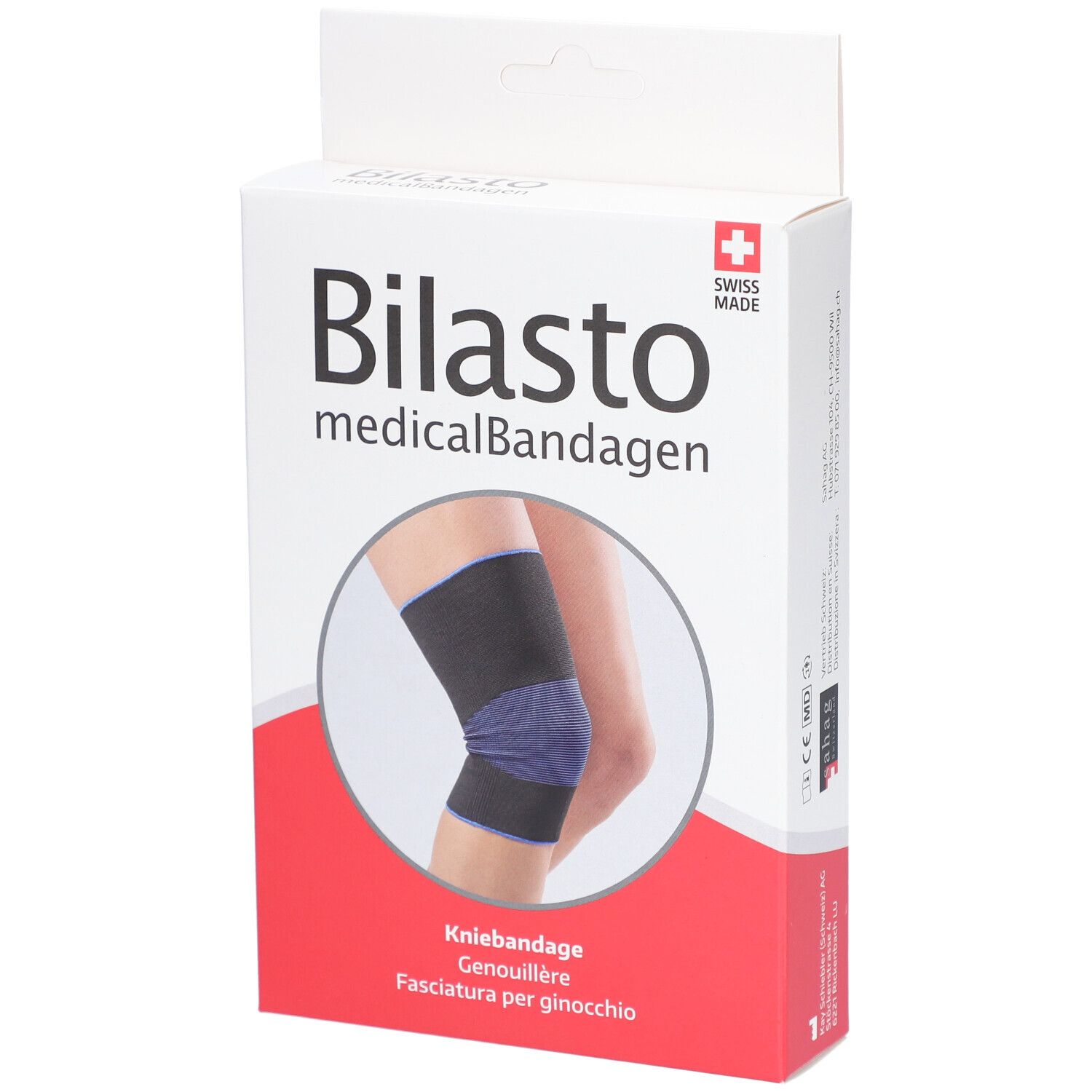 Bilasto Kniebandage L schwarz/blau