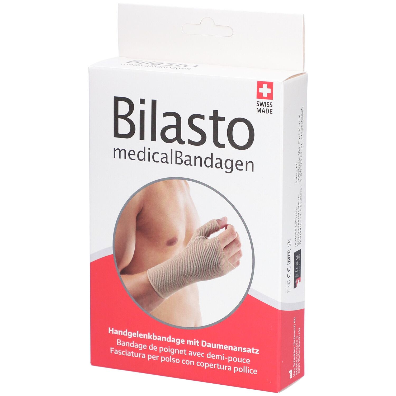 Bilasto Bandage pour poignet L avec attache pour le pouce beige