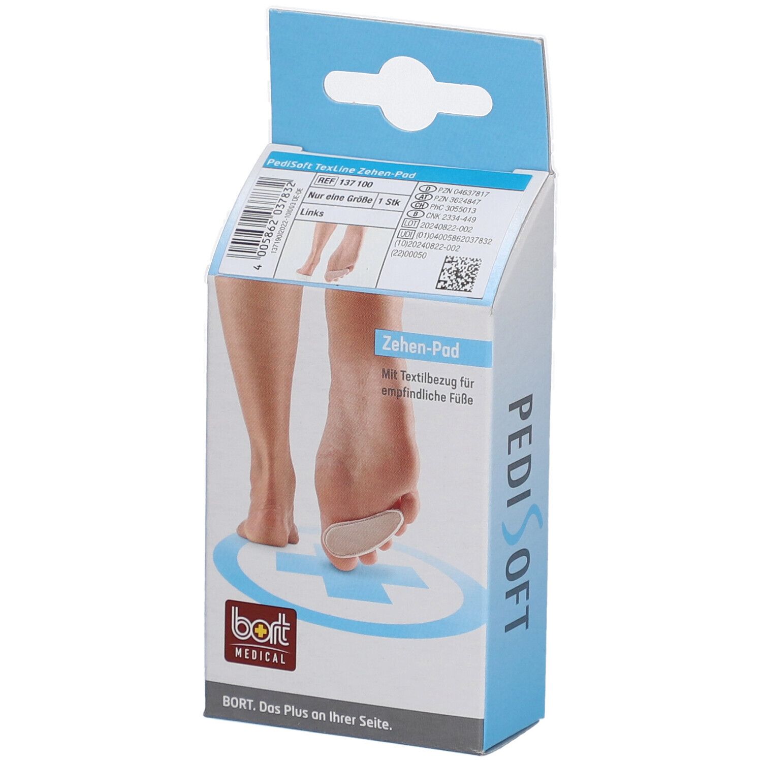 Bort PediSoft® TexLine Zehen-Pad links