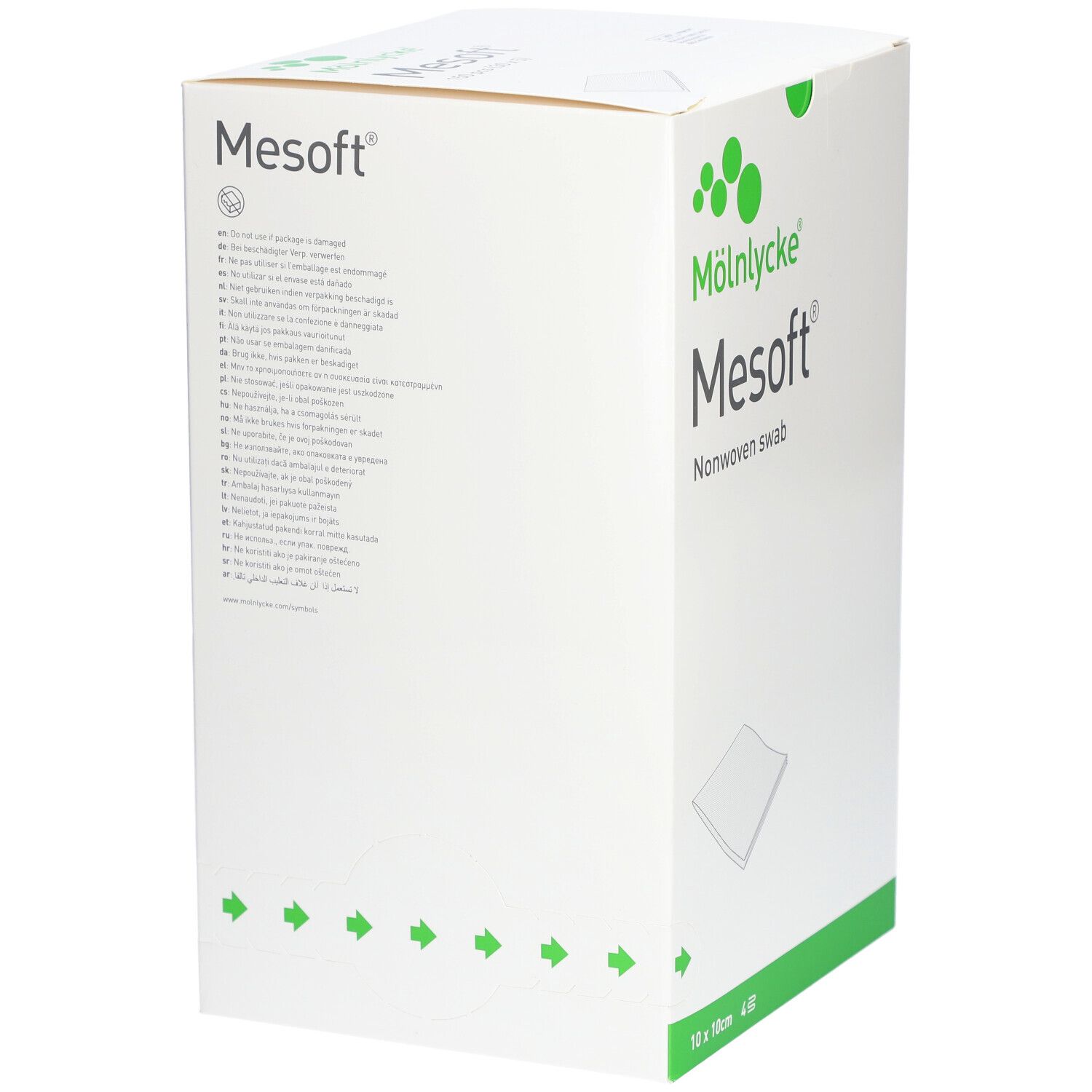 Mölnlycke® Mesoft® Compresses en nontissé 10 x 10 cm