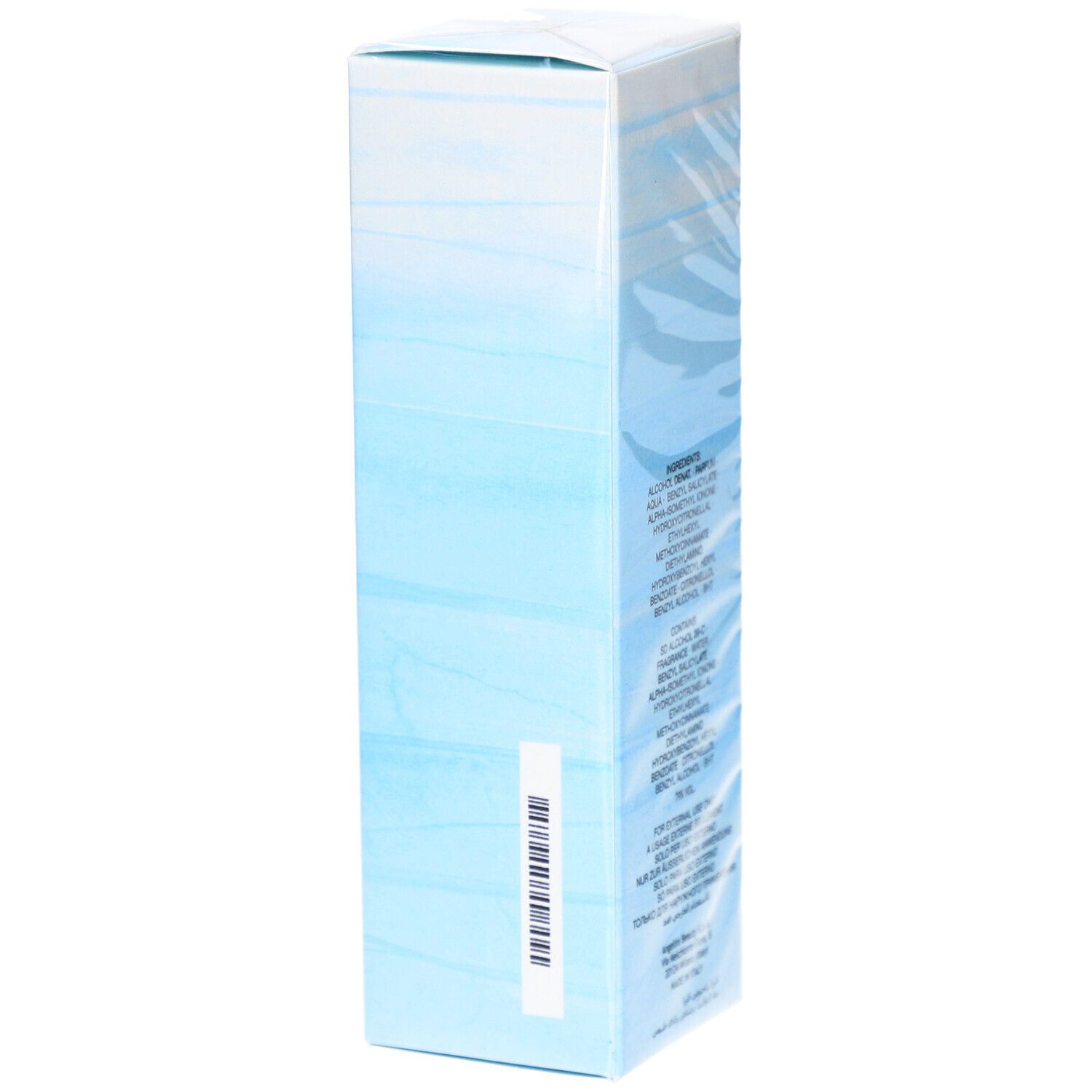 Laura Eau de Toilette-Box. Rückseite mit Barcode und Text.