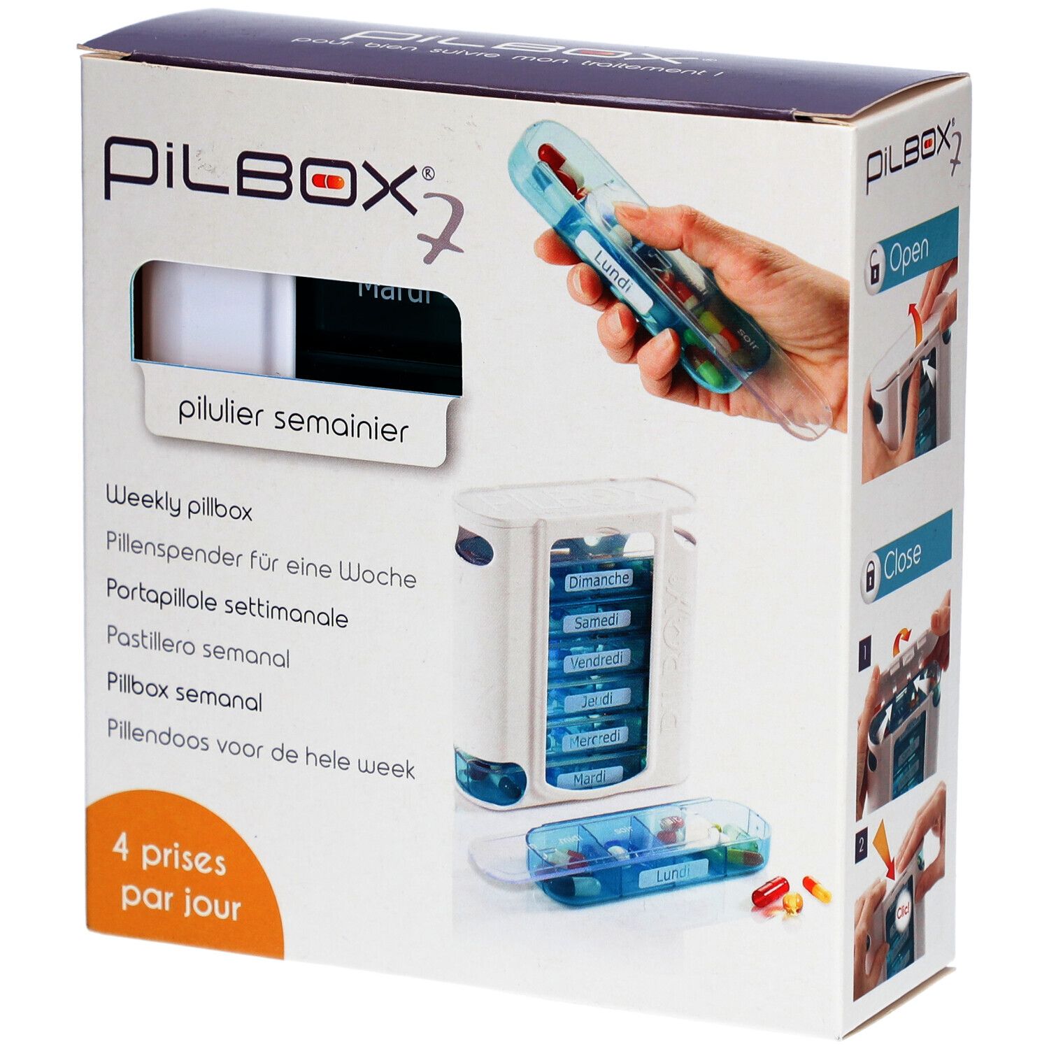 Pilbox Pilulier semainier 7 jours Allemand/Français
