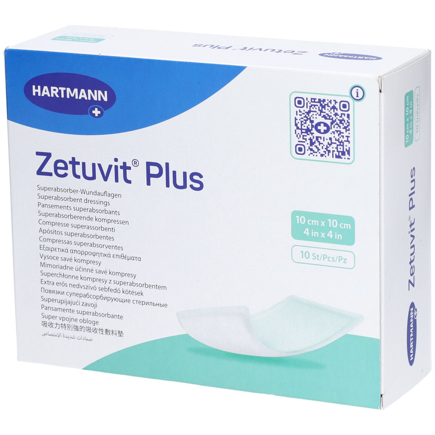 Hartmann Zetuvit® Plus Compresses absorbantes 10 x 10 cm