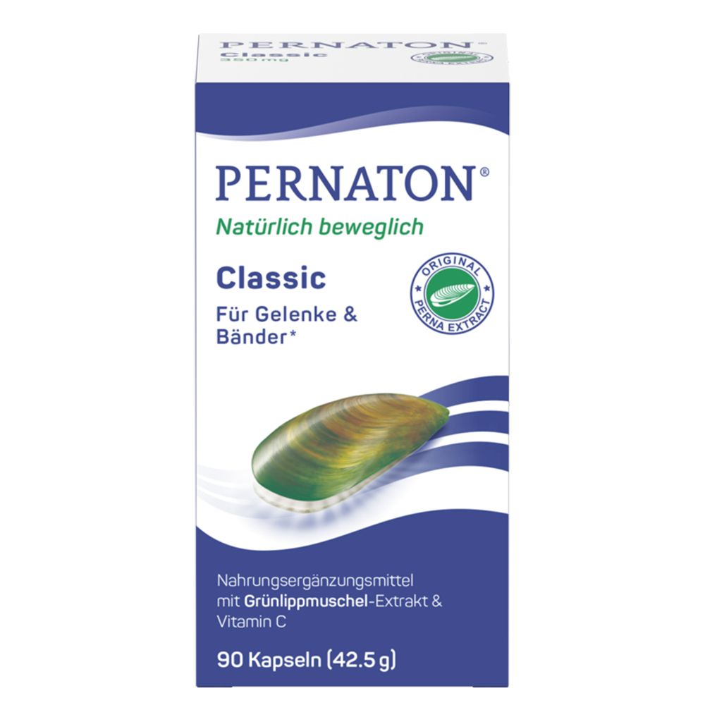Schachtel mit PERNATON Classic. Grünlippmuschel-Extrakt. 90 Kapseln.