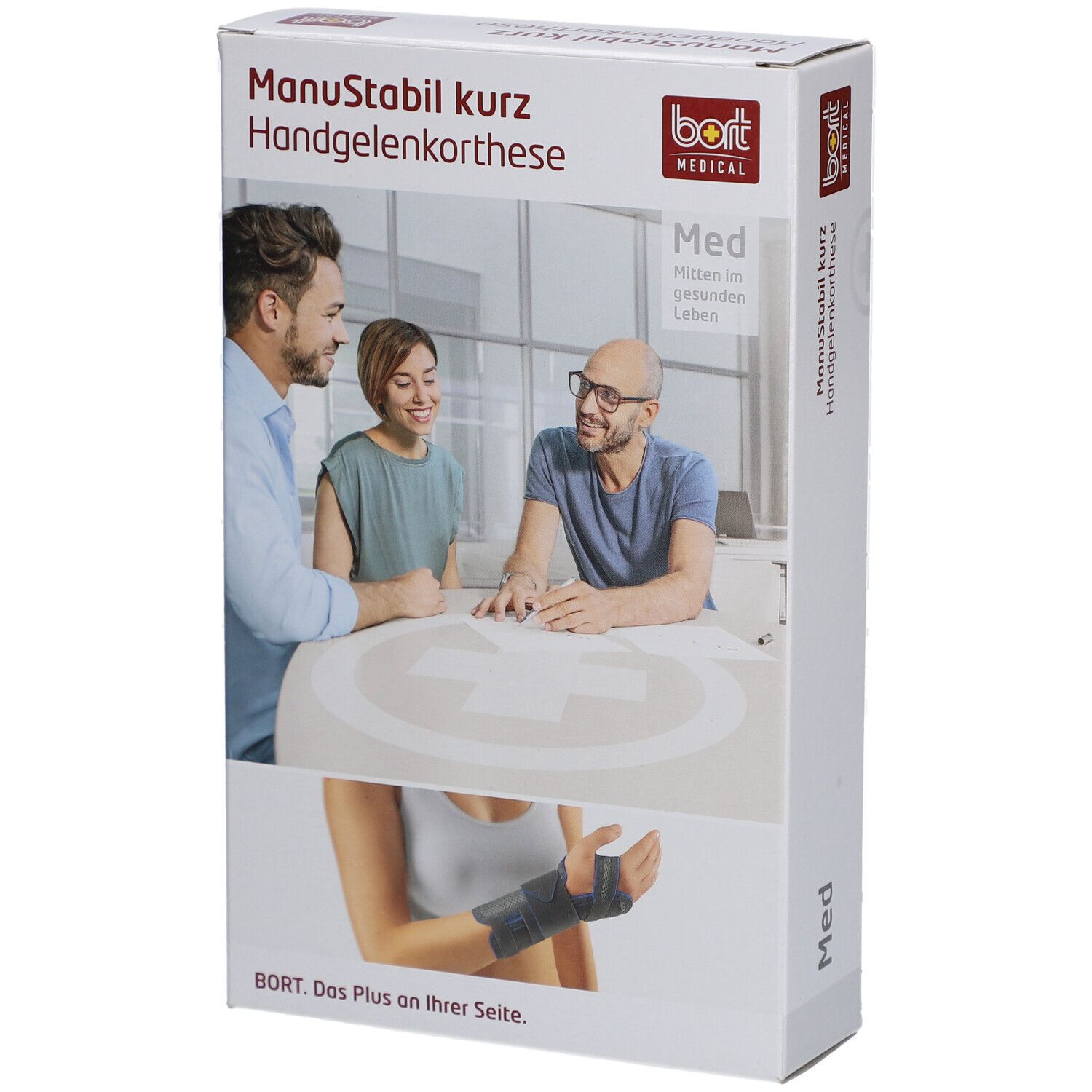 Bort ManuStabil Kurz – Handgelenkbandage links M schwarz
