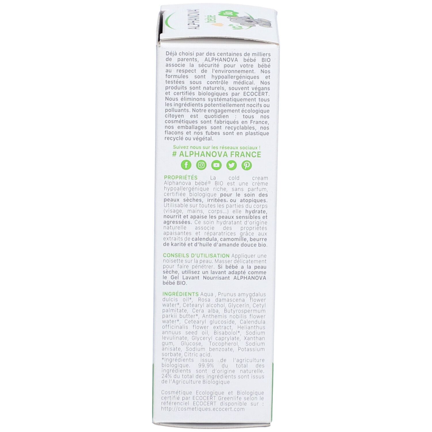 ALPHANOVA® bébé Cold Cream bio