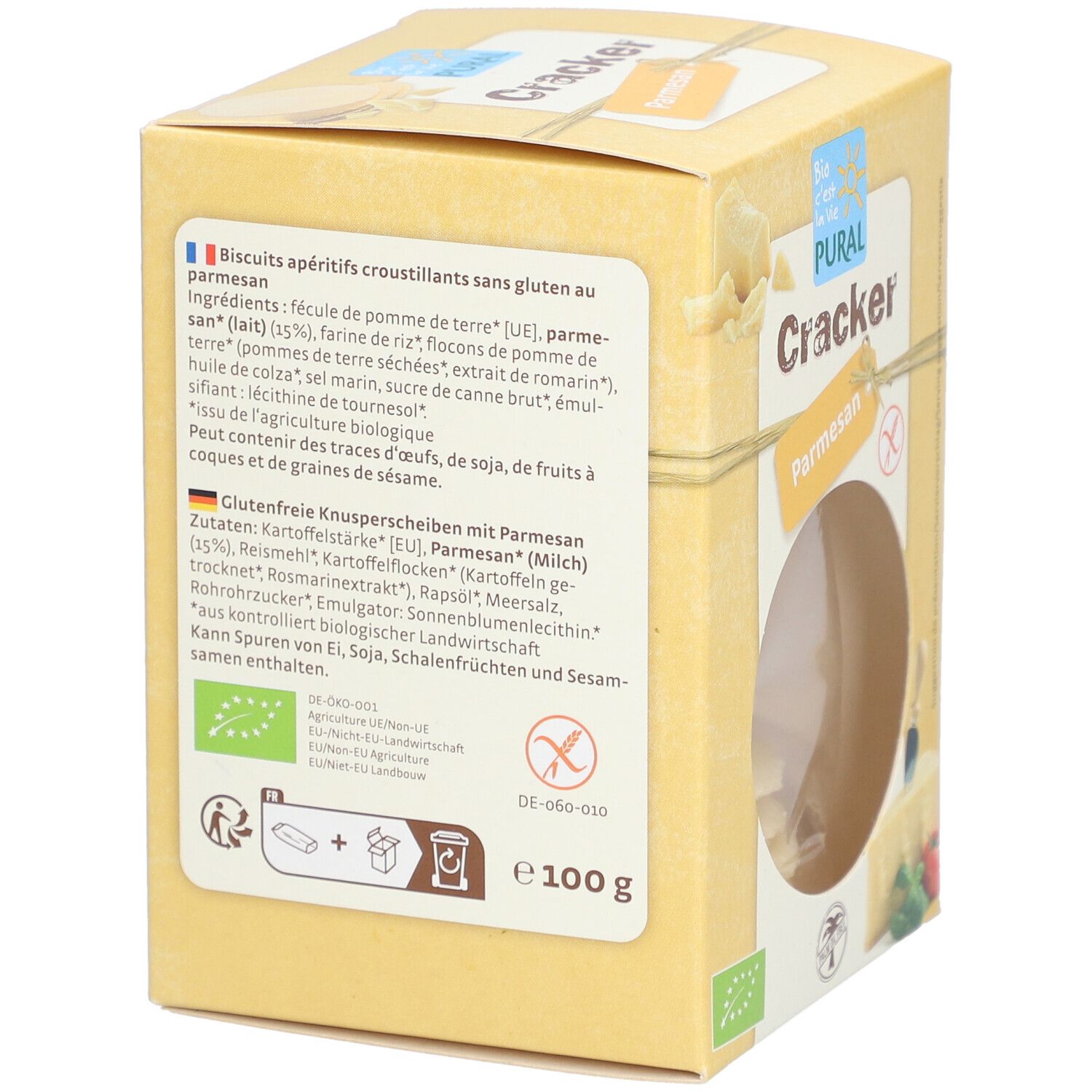 Pural Cräcker Parmesan glutenfrei Bio 100 g