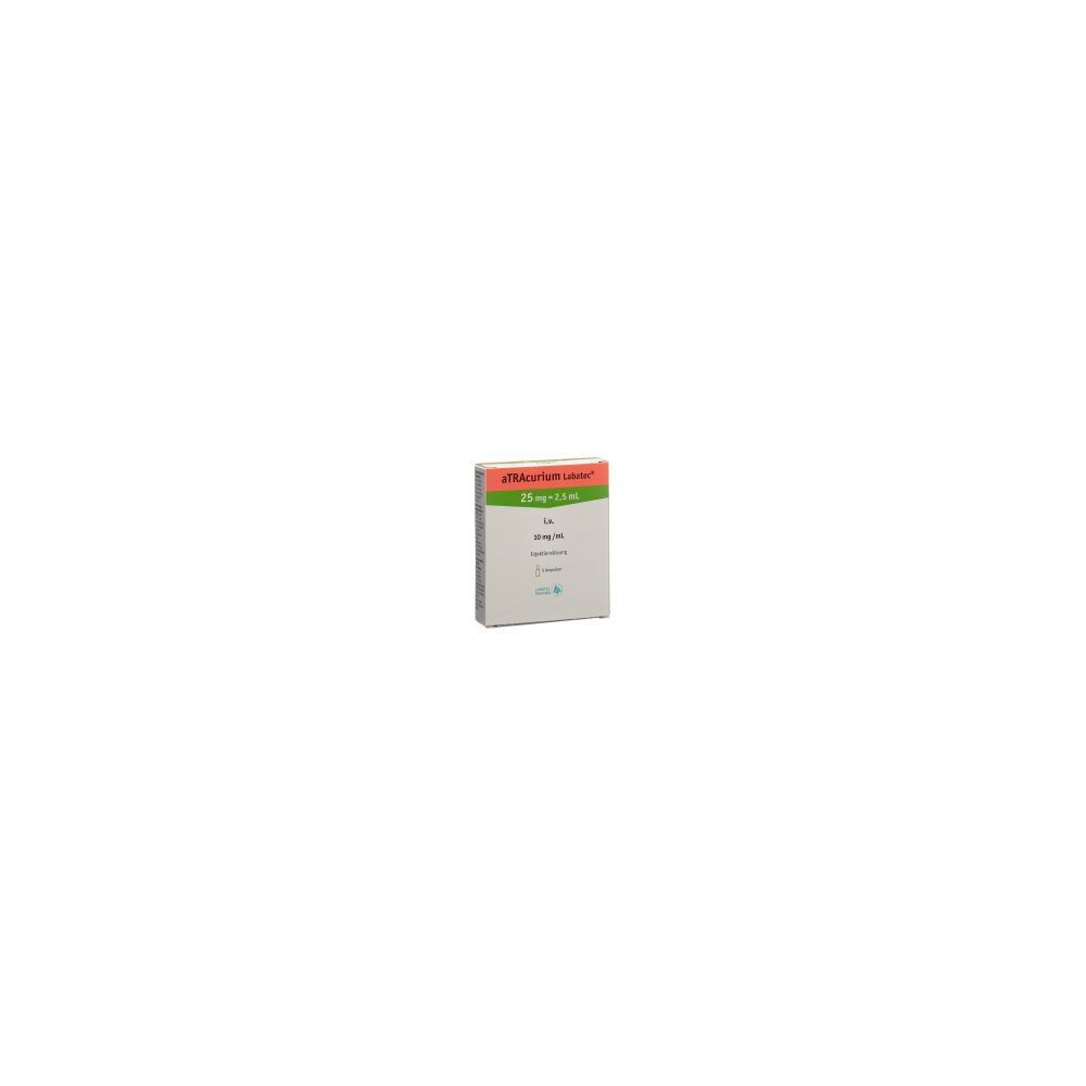 Karton mit Produktinformationen. Oben links steht der Markenname. Auf der Verpackung steht "25 mg/2.5 ml".