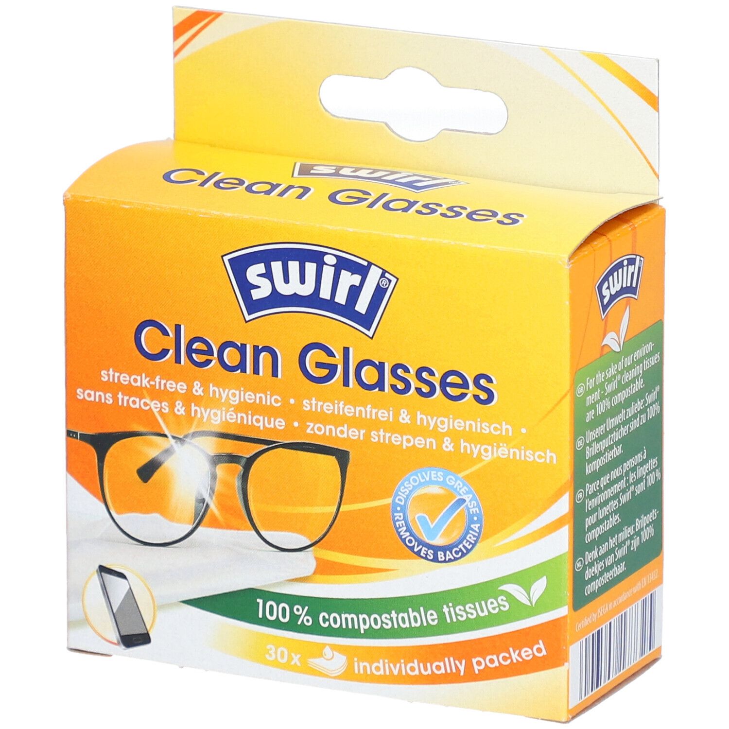 Swirl® Clean Glasses - Lingettes nettoyantes pour lunettes
