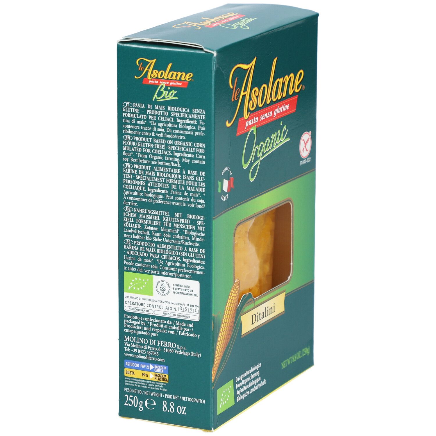 LE Asolane Ditalini Maispasta glutenfrei 250 g