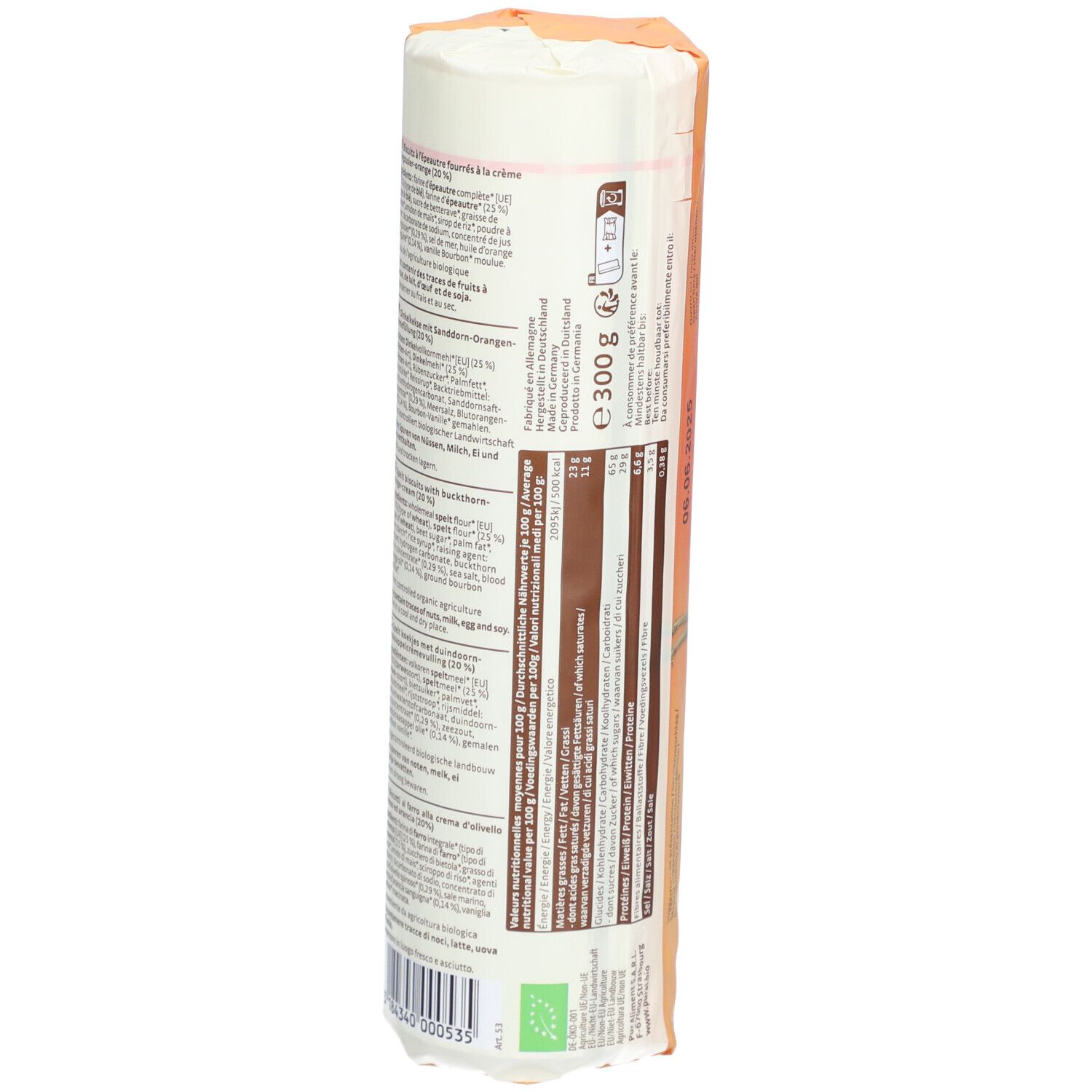 PURAL Bio Bis - Vegane Bio Dinkel-Sanddorn-Orangen-Kekse