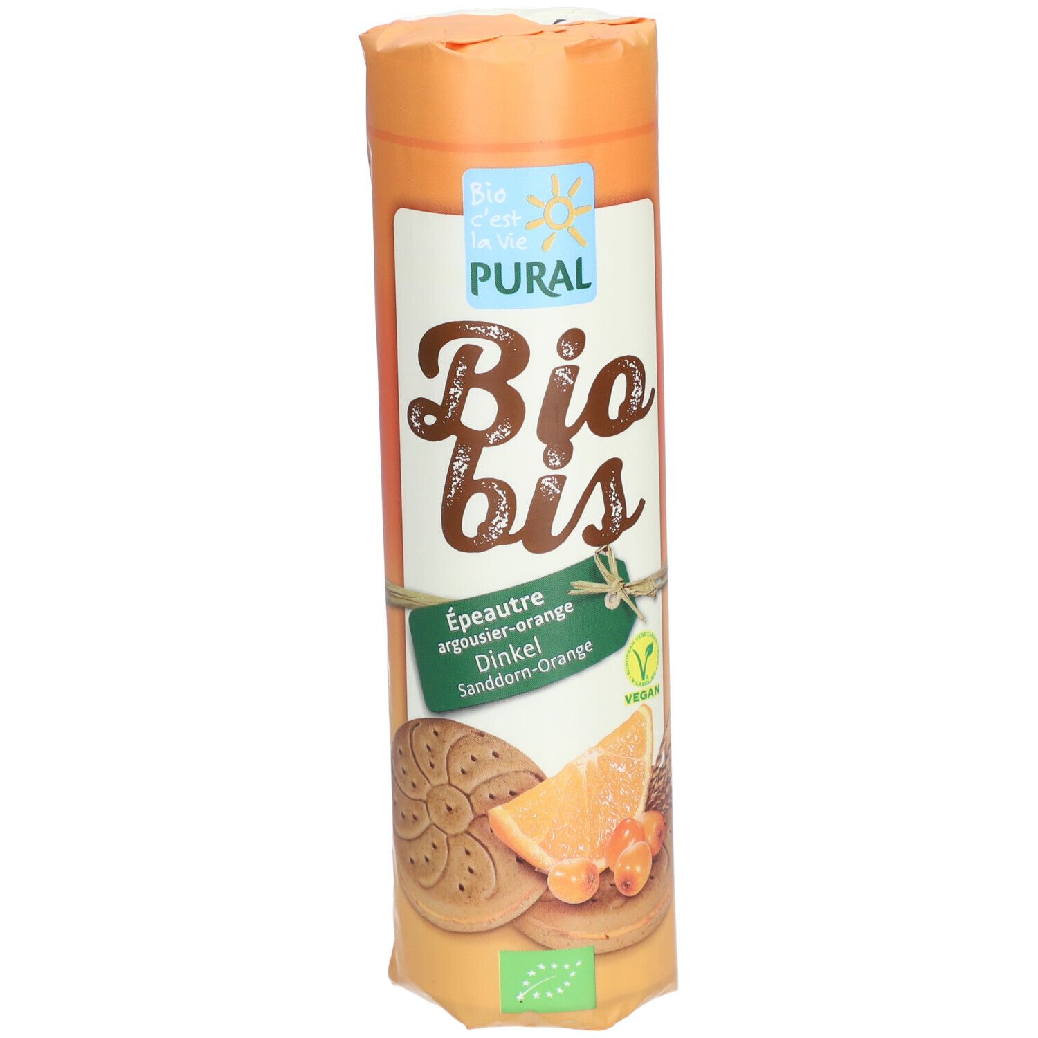 PURAL Bio Bis - Vegane Bio Dinkel-Sanddorn-Orangen-Kekse