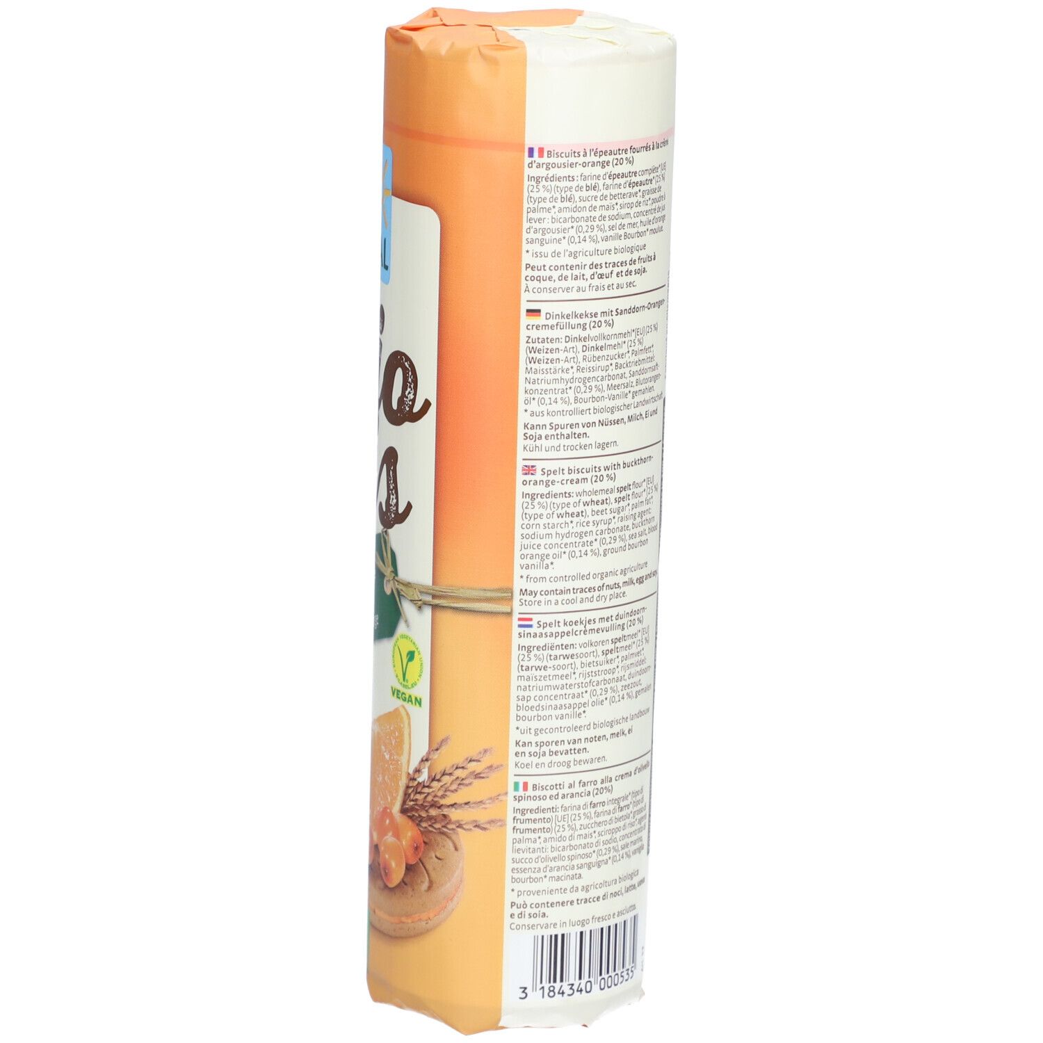 PURAL Bio Bis - Vegane Bio Dinkel-Sanddorn-Orangen-Kekse