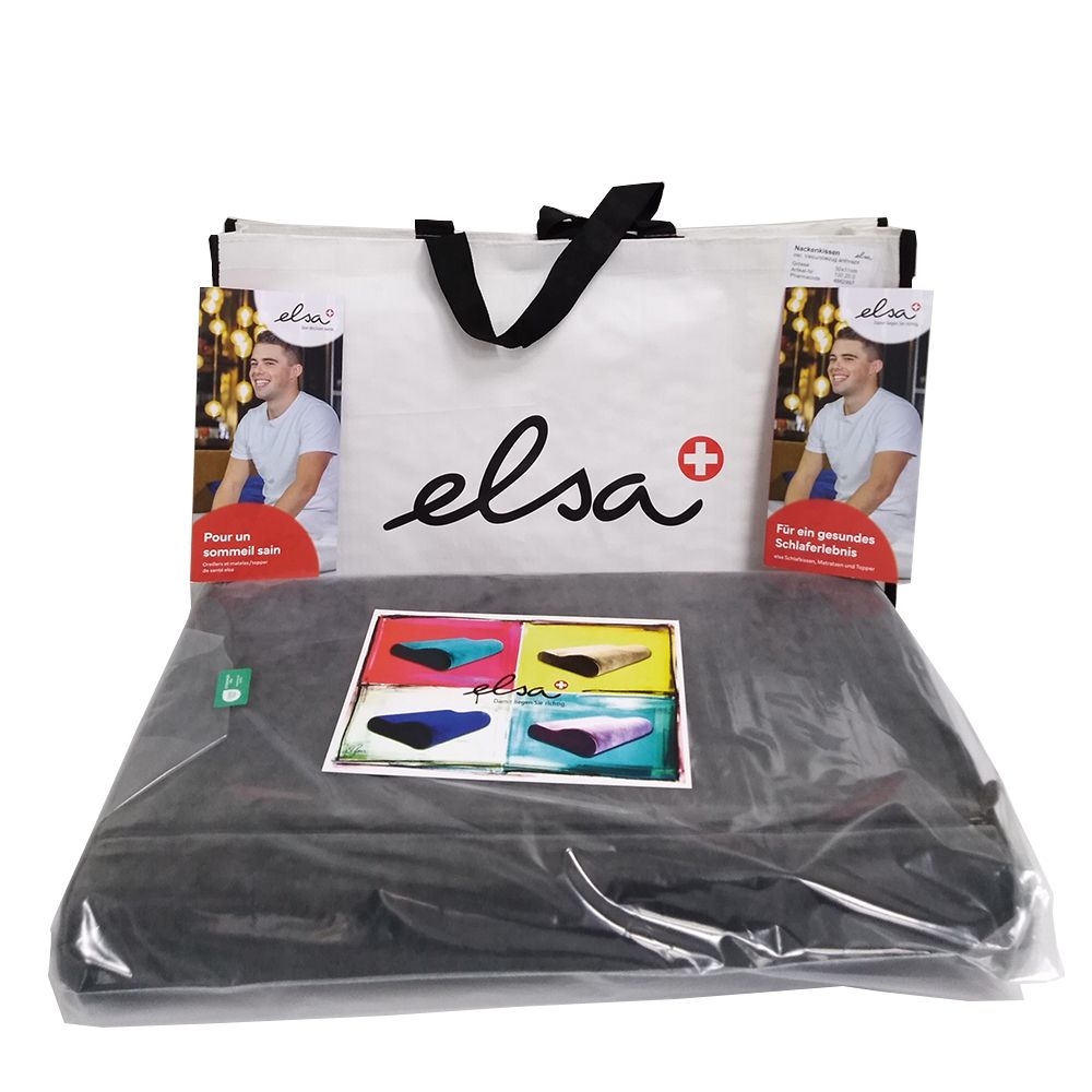 Elsa Coussin pour la nuque 50 x 11 cm Taie velours Antracite