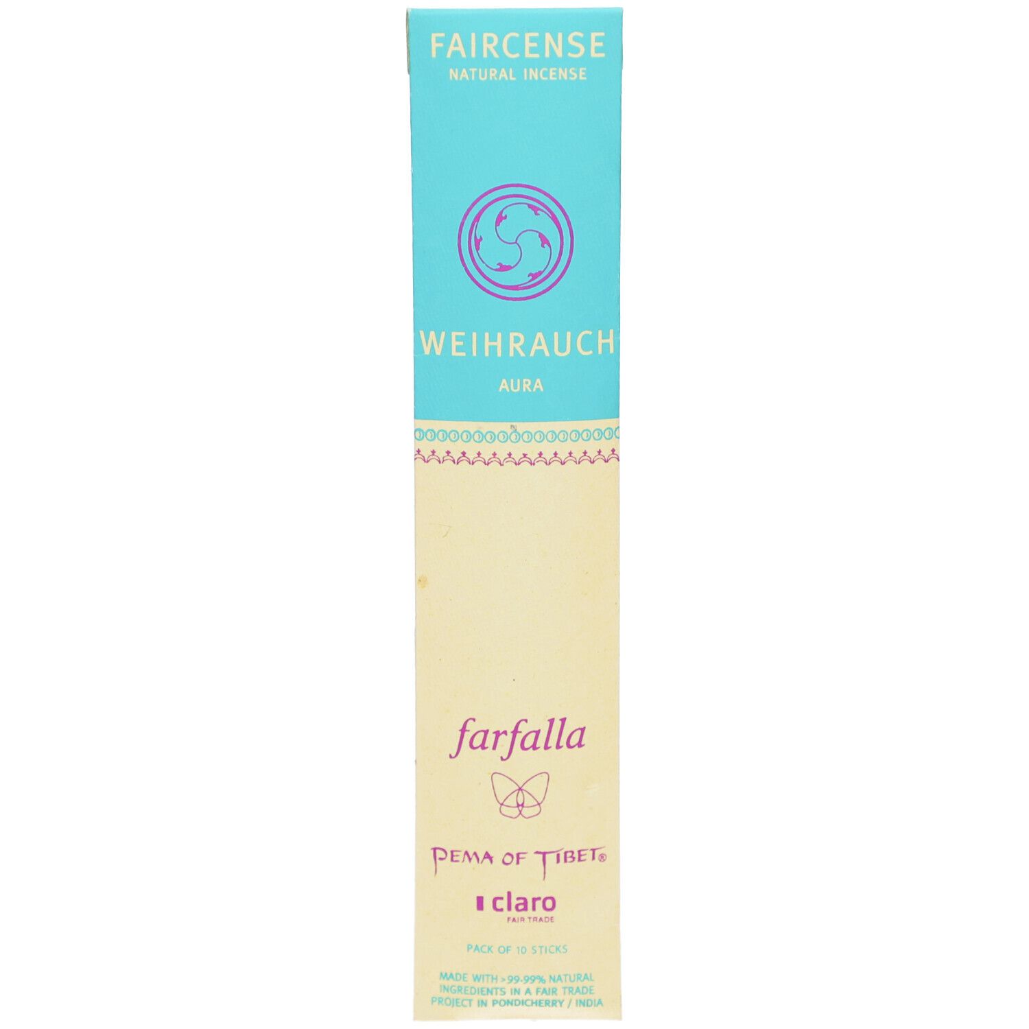 Farfalla Weihrauch / Aura, Faircense Räucherstäbchen Bio
