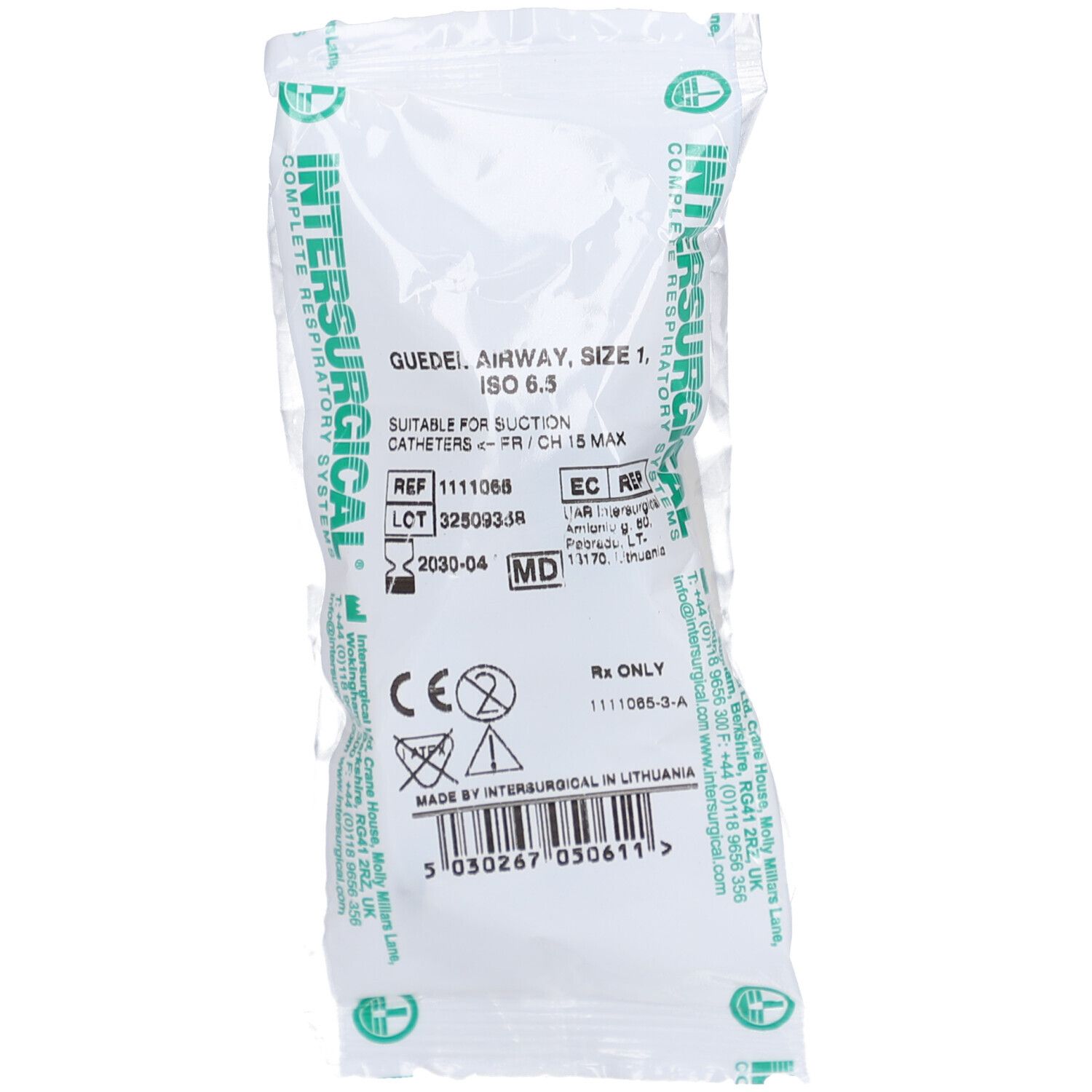 Intersurgical Guedeltubus – braun, ISO 6.5, Größe 1