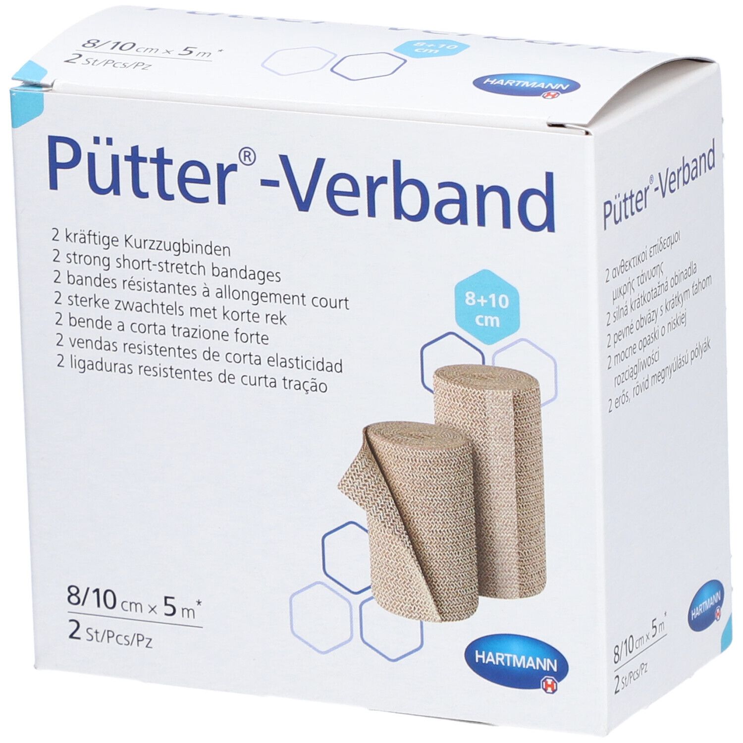 Hartmann Pütter® Duo Bande de contention 8/10 cm x 5 m